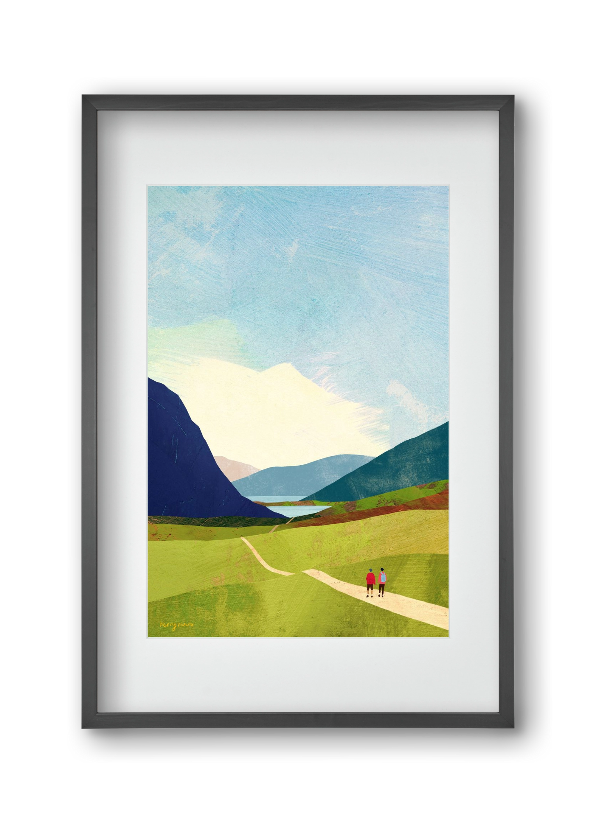 Hiking, 30x45 cm (20x30 cm), Fekete keret, paszpartuval