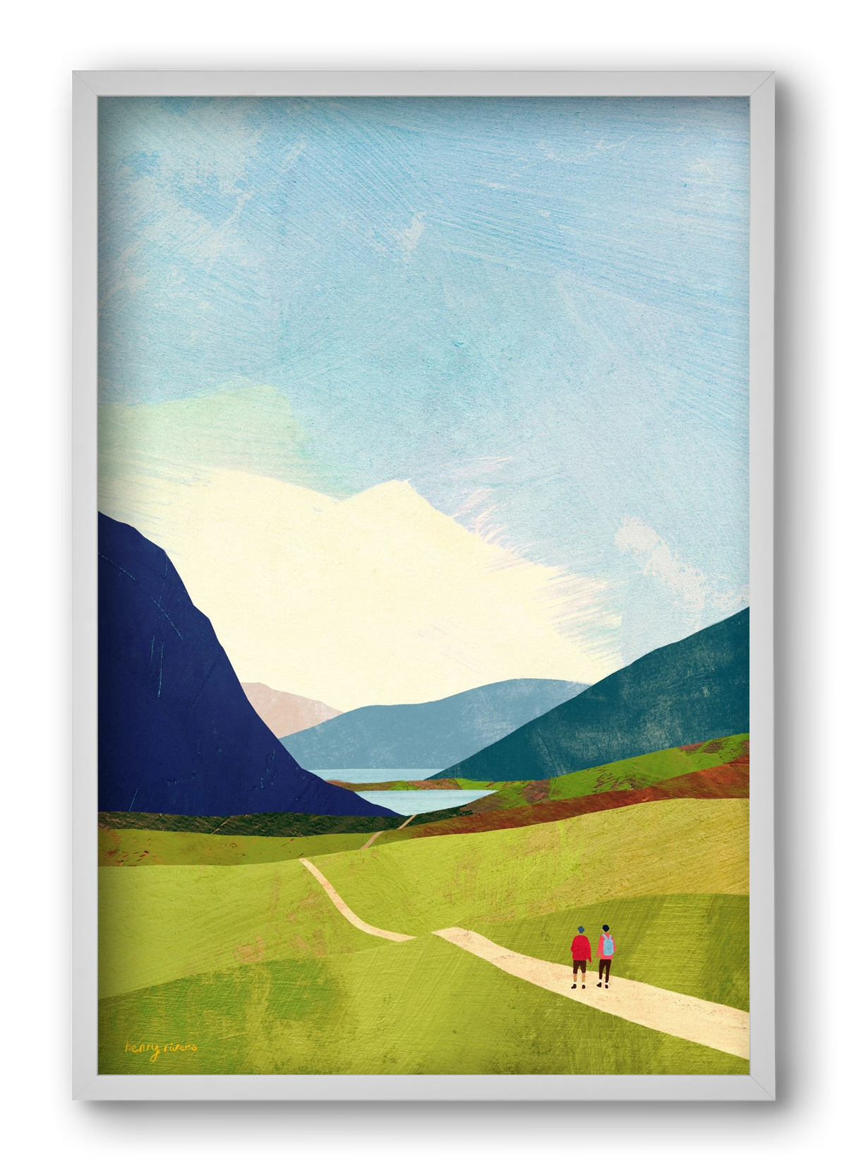 Hiking, 40x60 cm (40x60 cm), Fehér keret