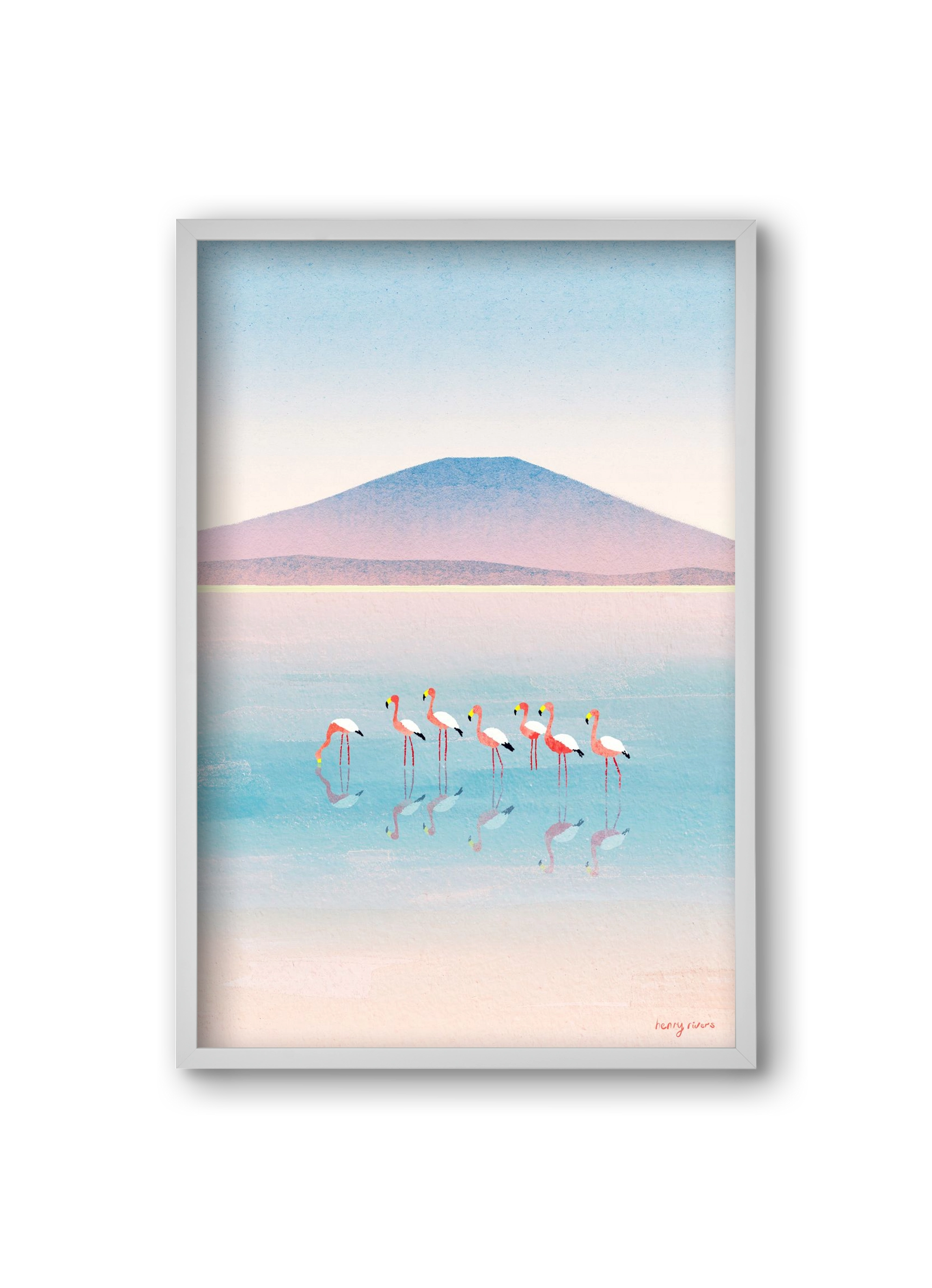 Flamingos, 20x30 cm (20x30 cm), Fehér keret