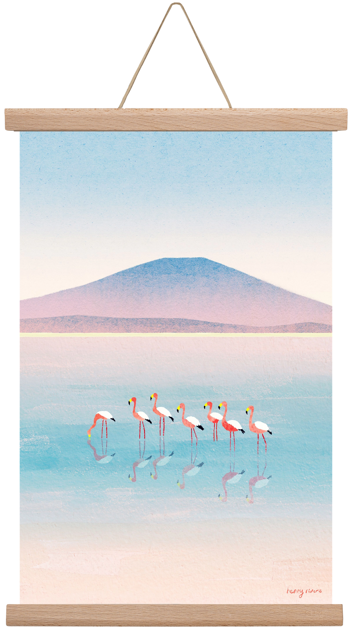 Flamingos, 30x45 cm (30x45 cm), Tölgy akasztó