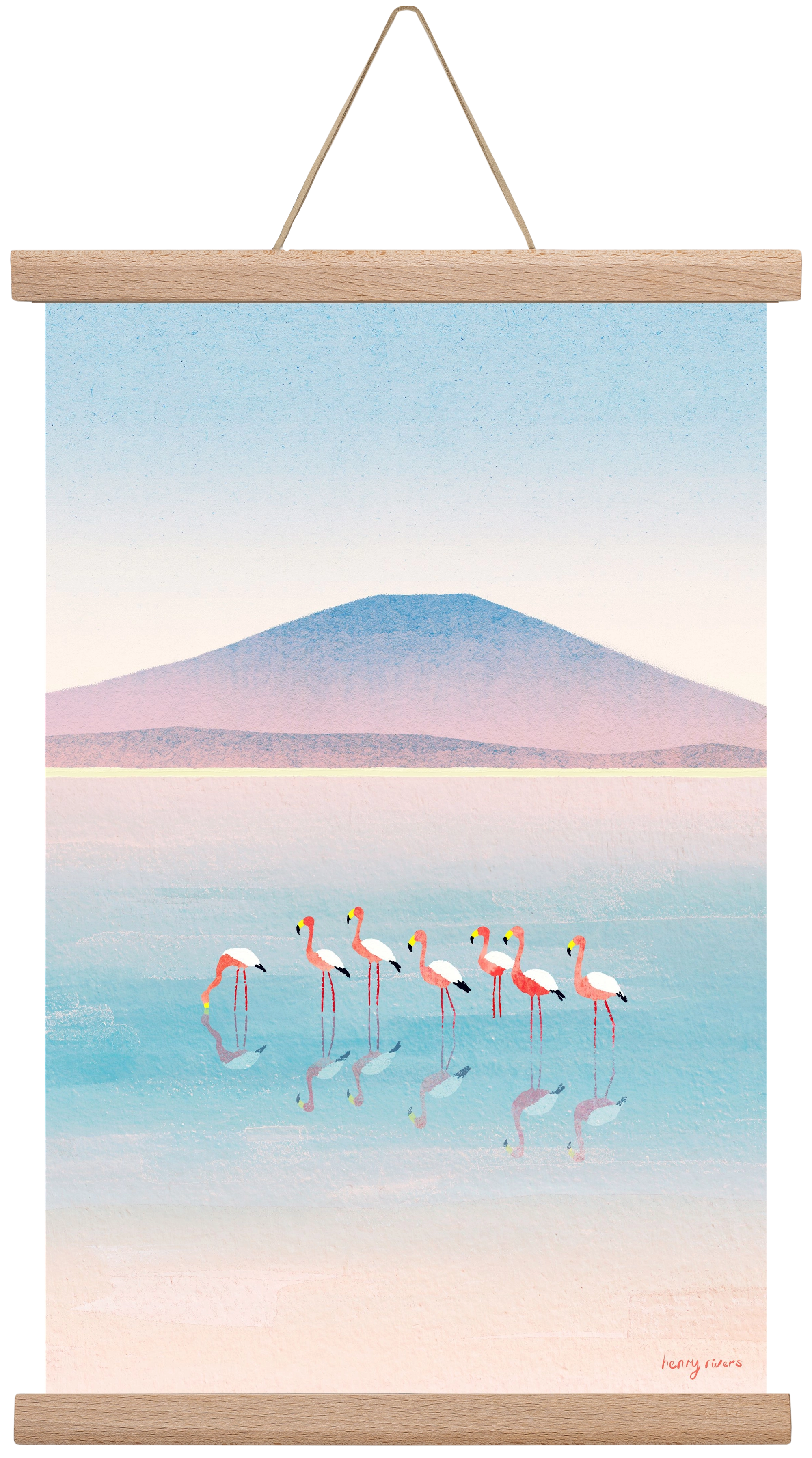 Flamingos, 30x45 cm (30x45 cm), Tölgy akasztó