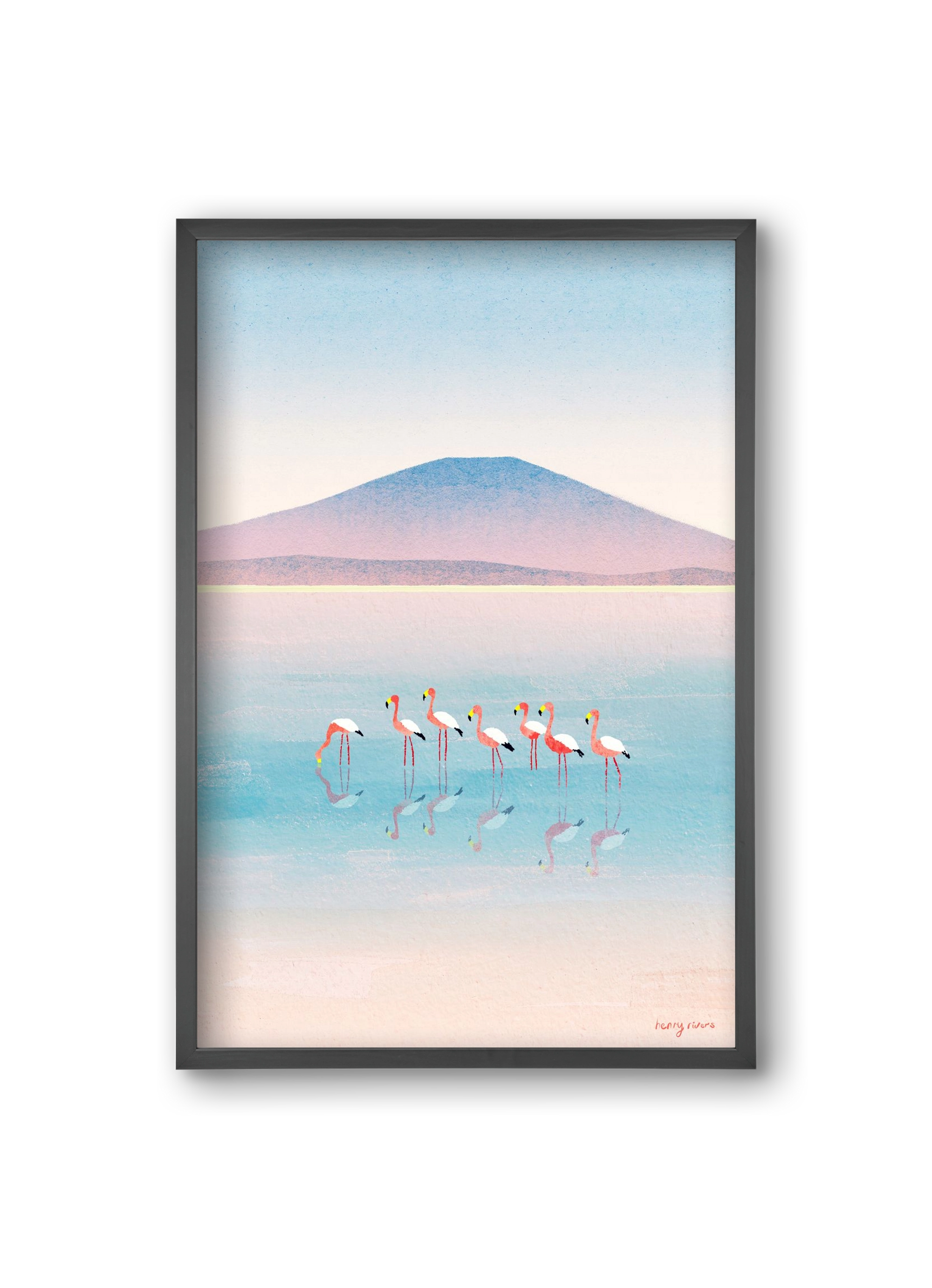 Flamingos, 20x30 cm (20x30 cm), Fekete keret