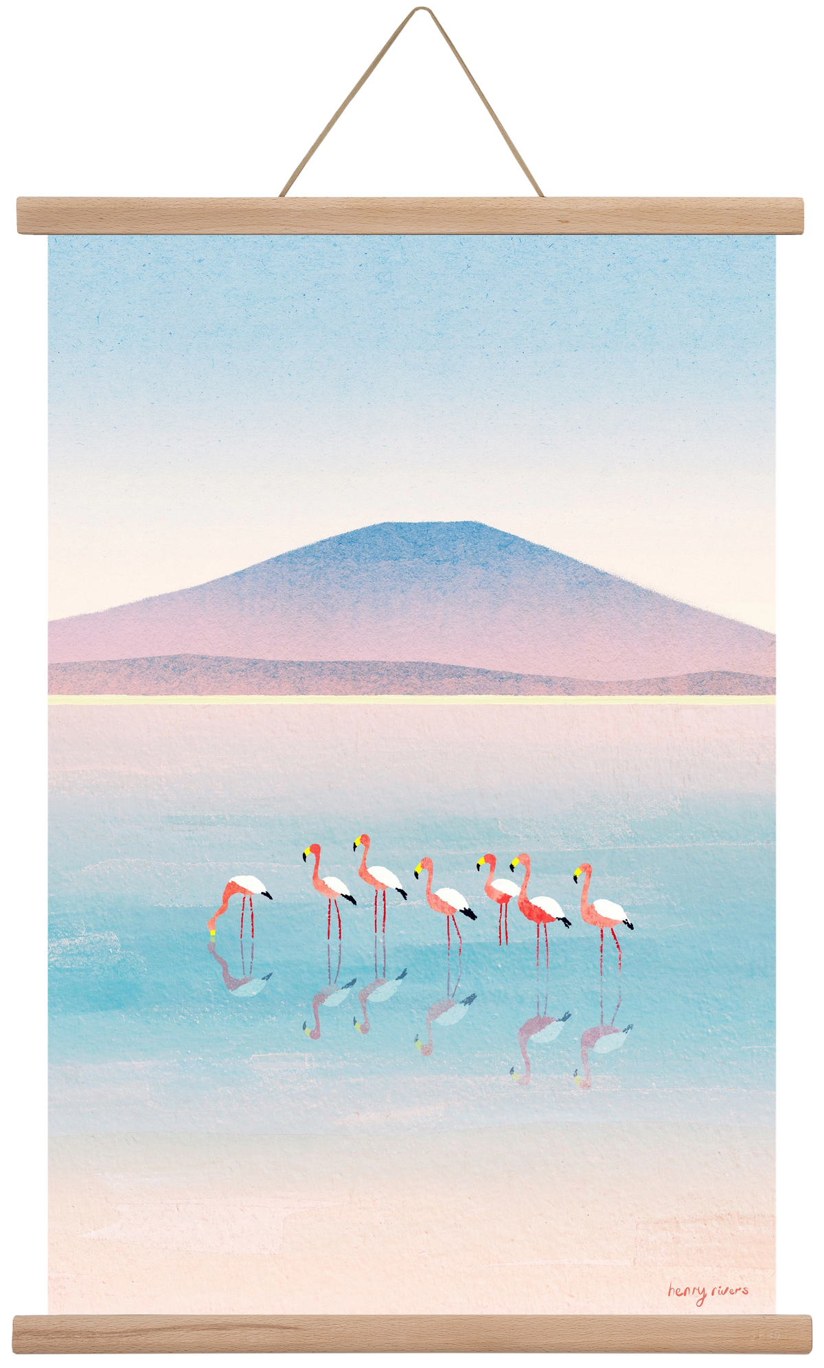 Flamingos, 40x60 cm (40x60 cm), Tölgy akasztó