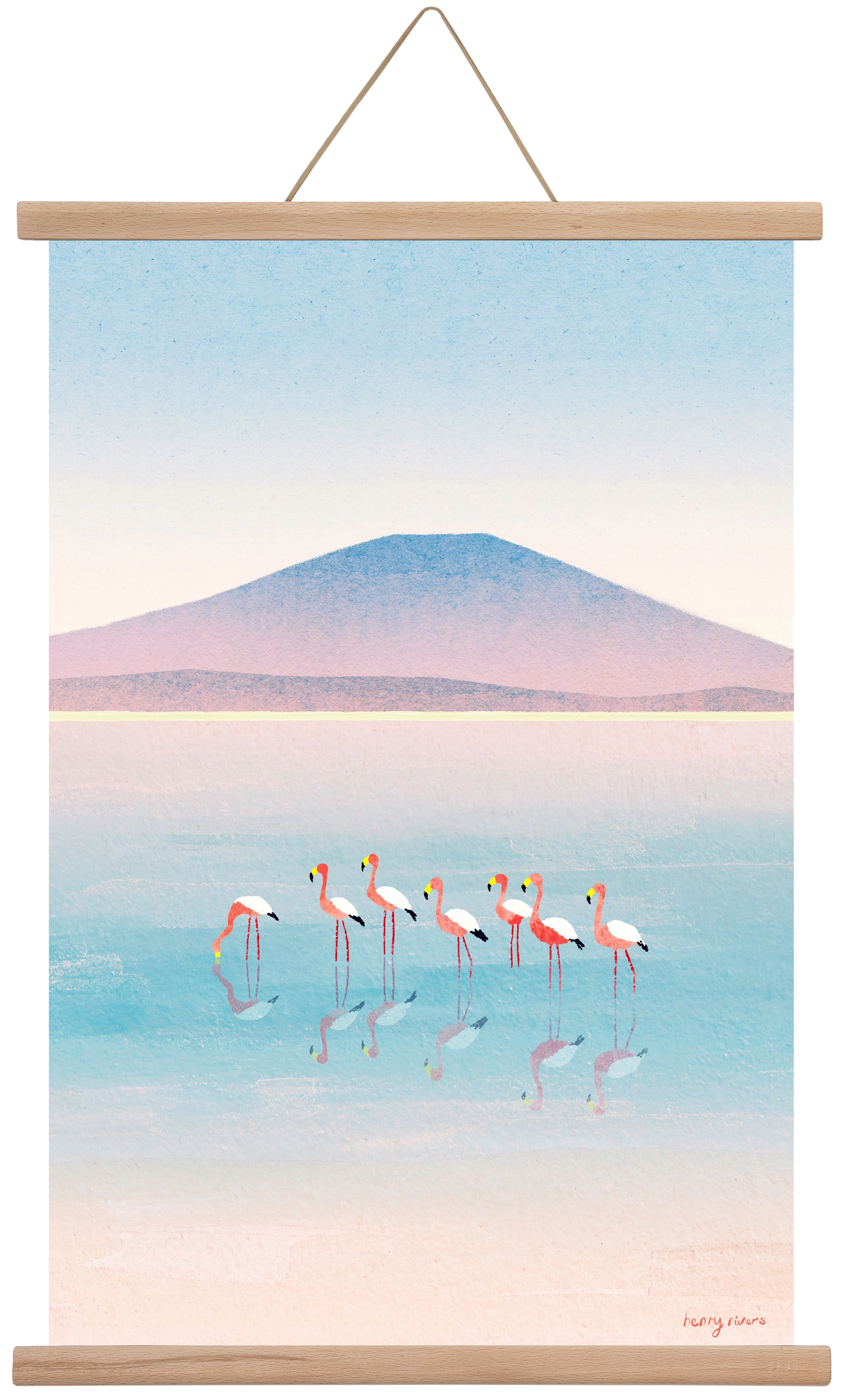 Flamingos, 40x60 cm (40x60 cm), Tölgy akasztó