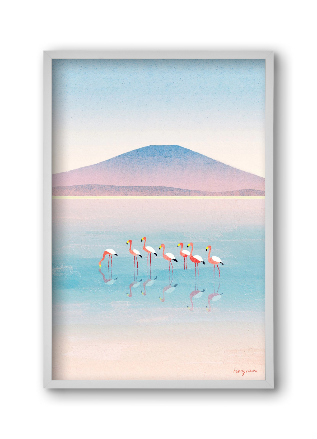 Flamingos, 30x45 cm (30x45 cm), Fehér keret