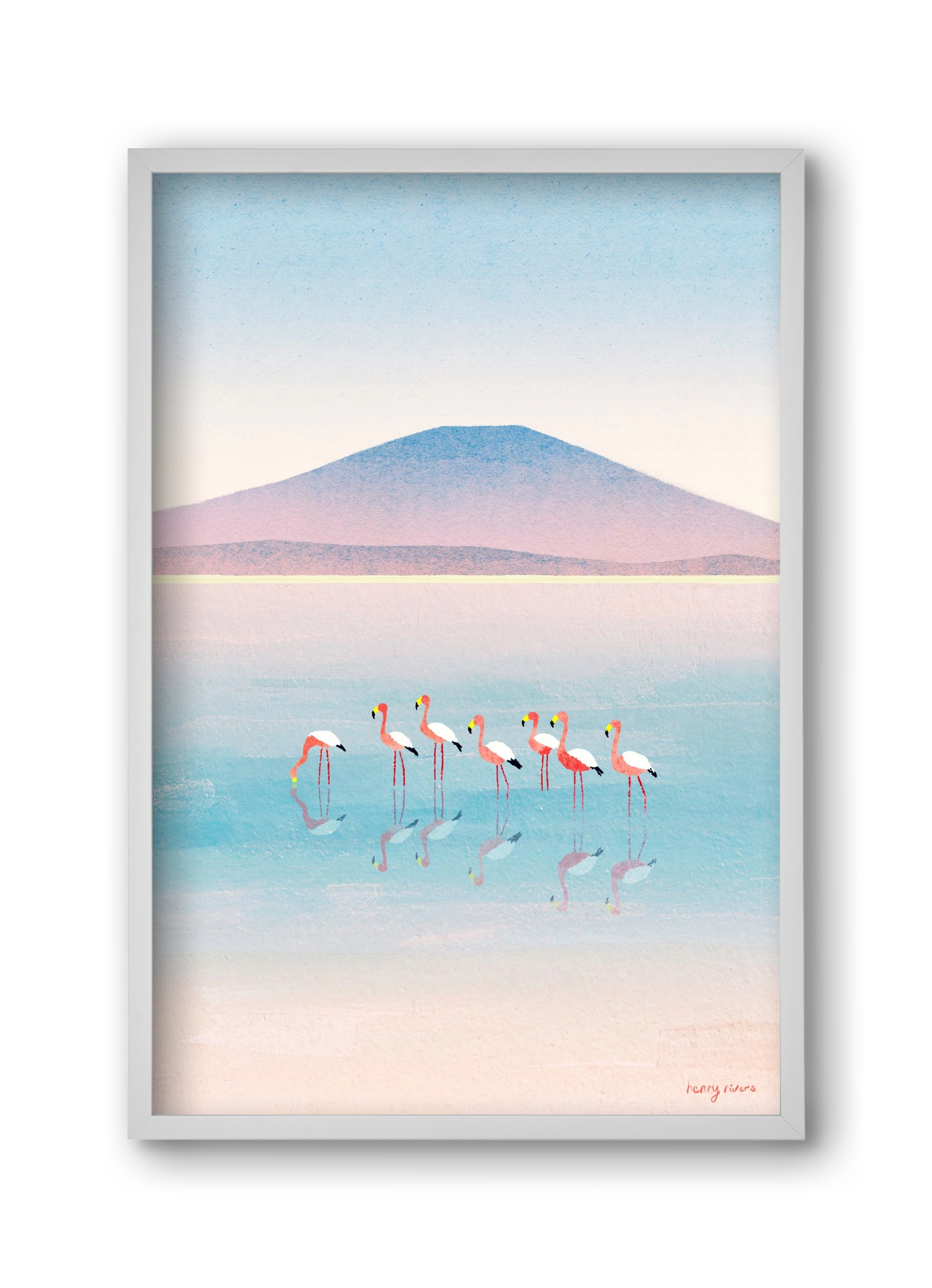 Flamingos, 30x45 cm (30x45 cm), Fehér keret