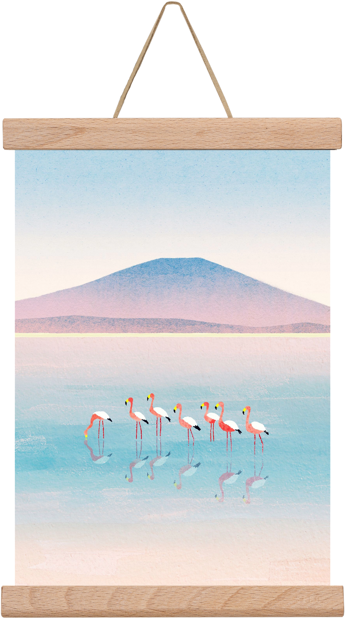 Flamingos, 20x30 cm (20x30 cm), Tölgy akasztó