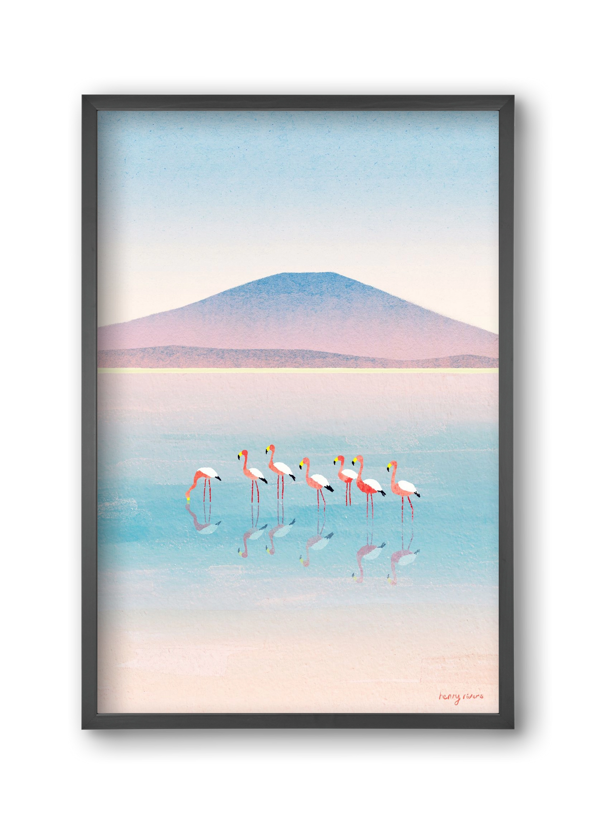 Flamingos, 30x45 cm (30x45 cm), Fekete keret