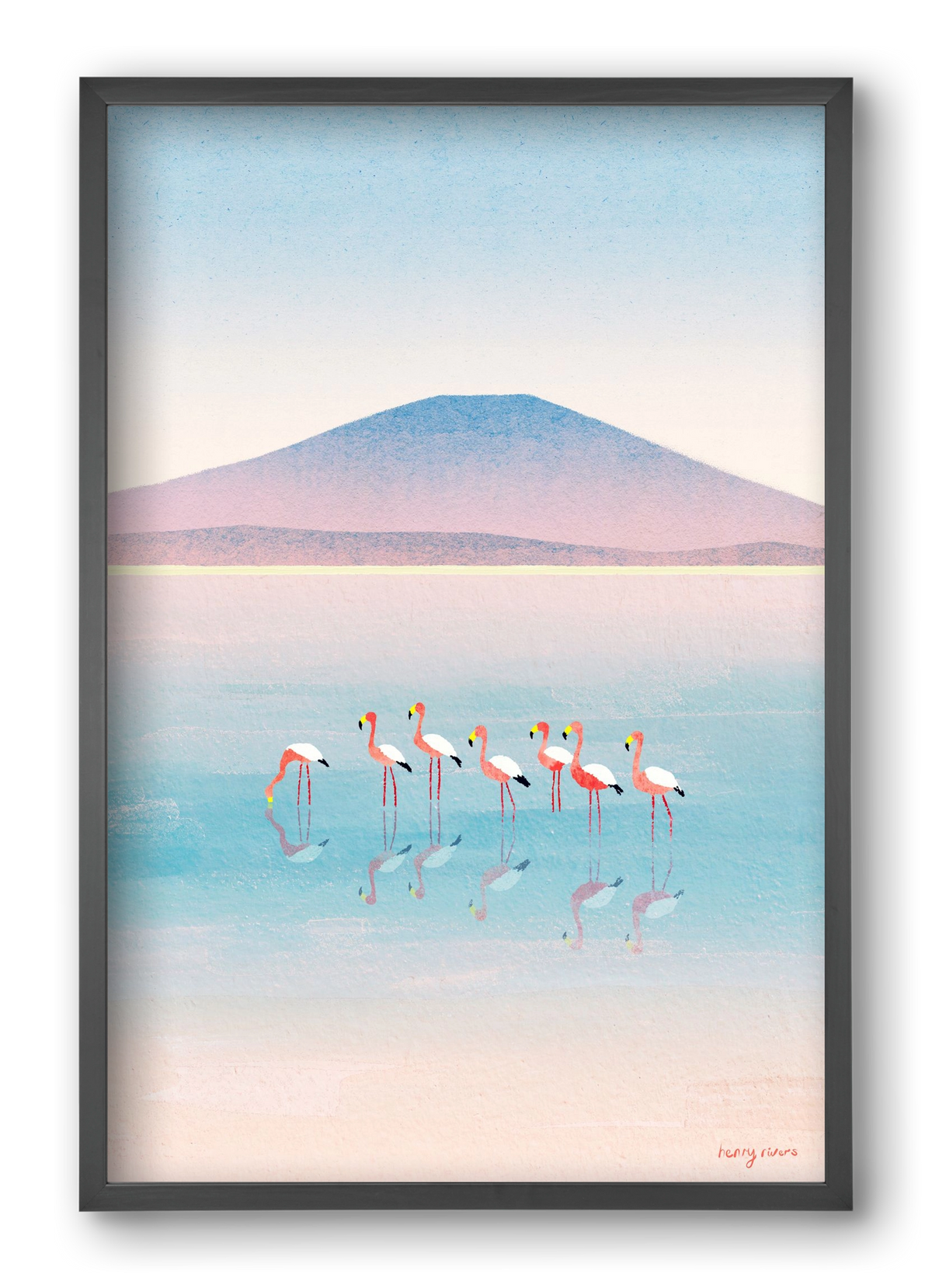 Flamingos, 40x60 cm (40x60 cm), Fekete keret