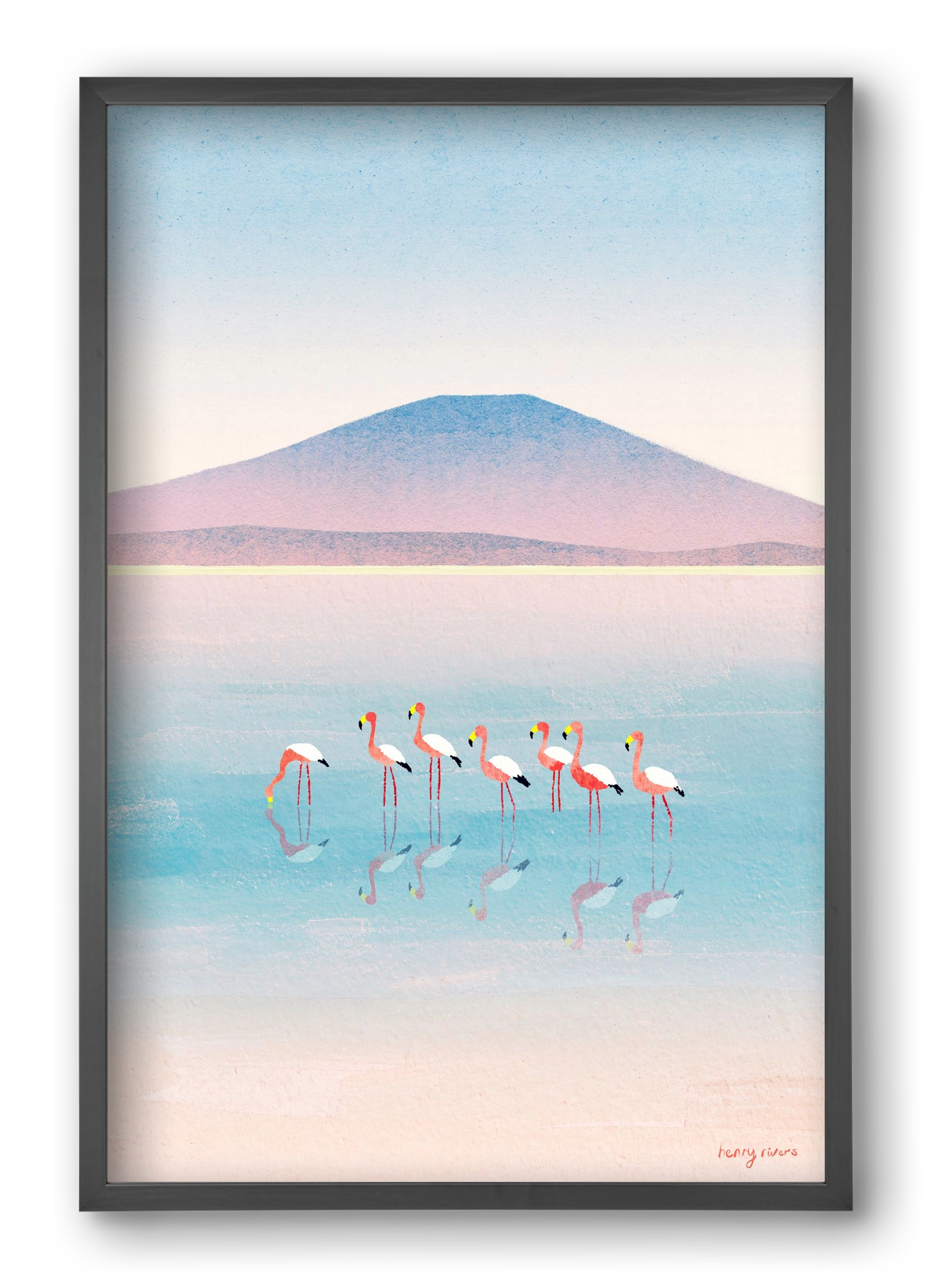 Flamingos, 40x60 cm (40x60 cm), Fekete keret