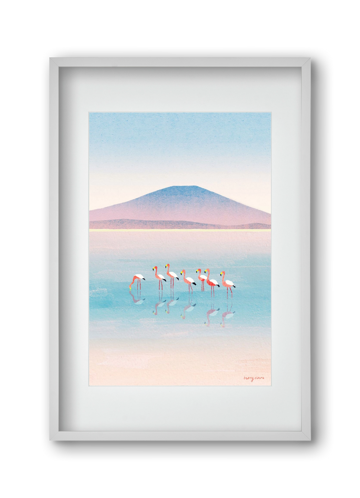 Flamingos, 30x45 cm (20x30 cm), Fehér keret, paszpartuval