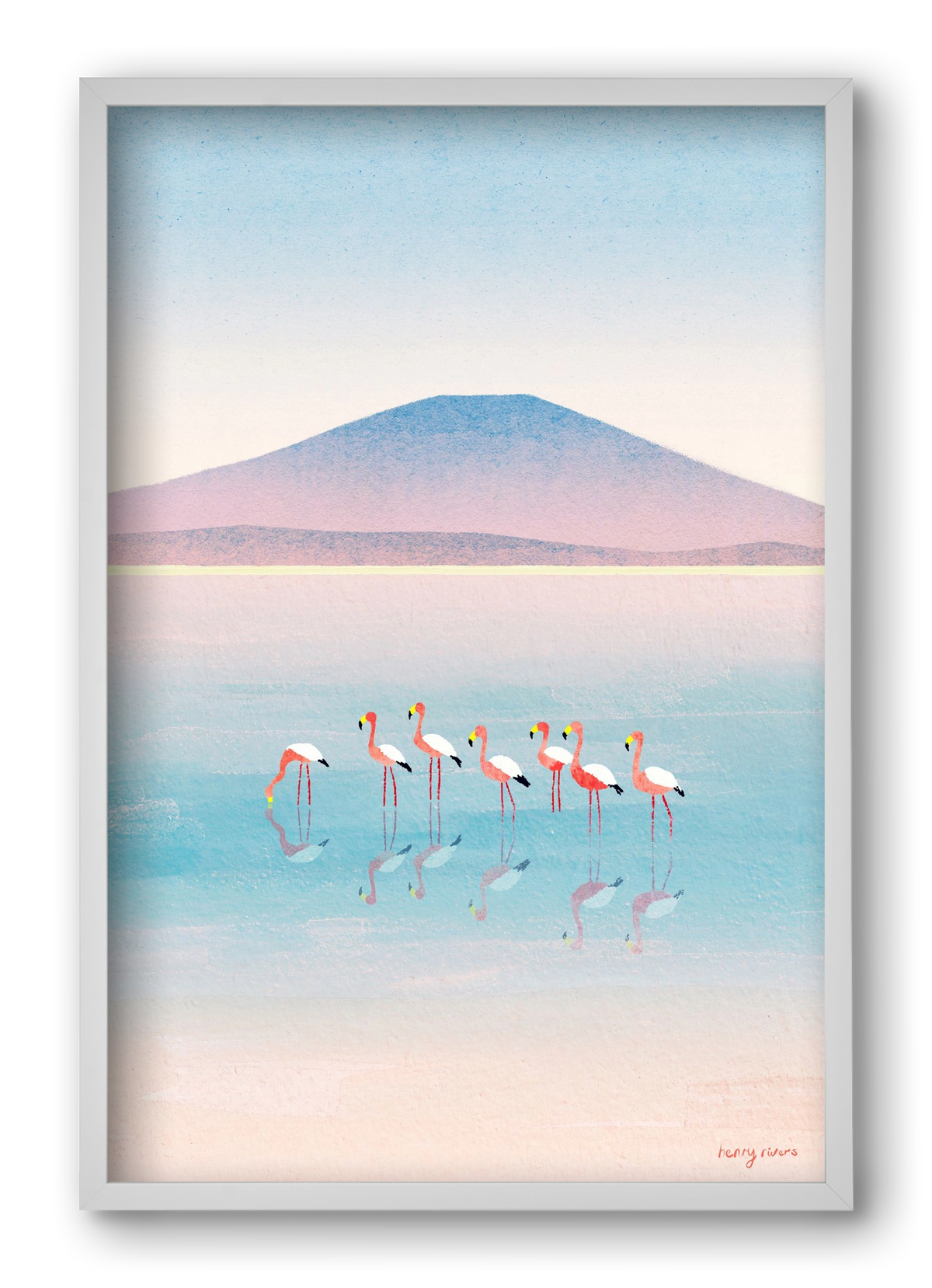 Flamingos, 40x60 cm (40x60 cm), Fehér keret