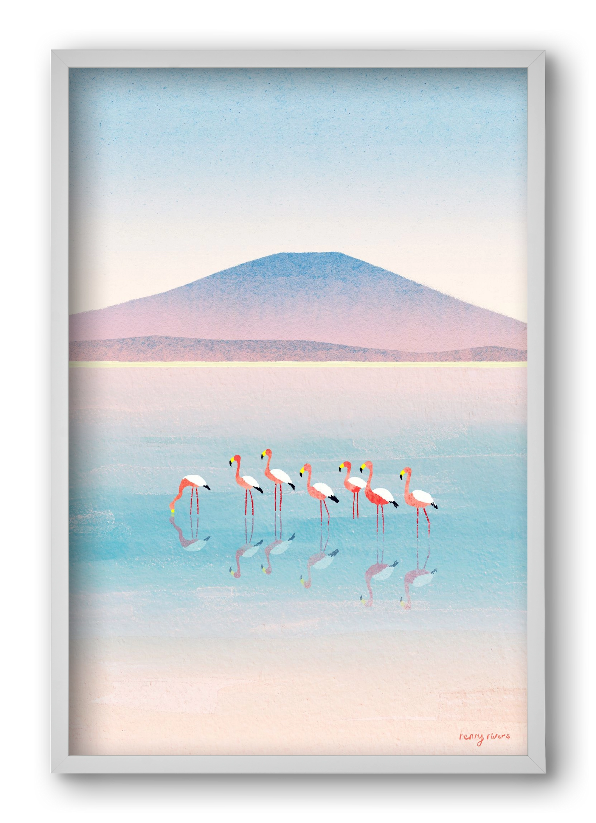 Flamingos, 40x60 cm (40x60 cm), Fehér keret