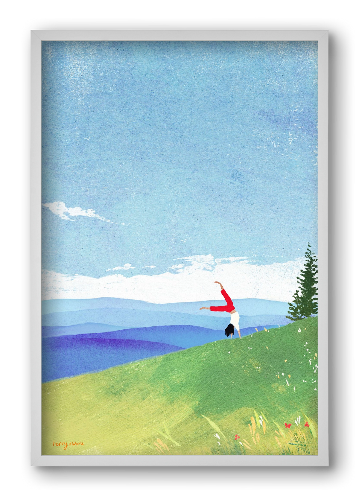 Cartwheel, 40x60 cm (40x60 cm), Fehér keret