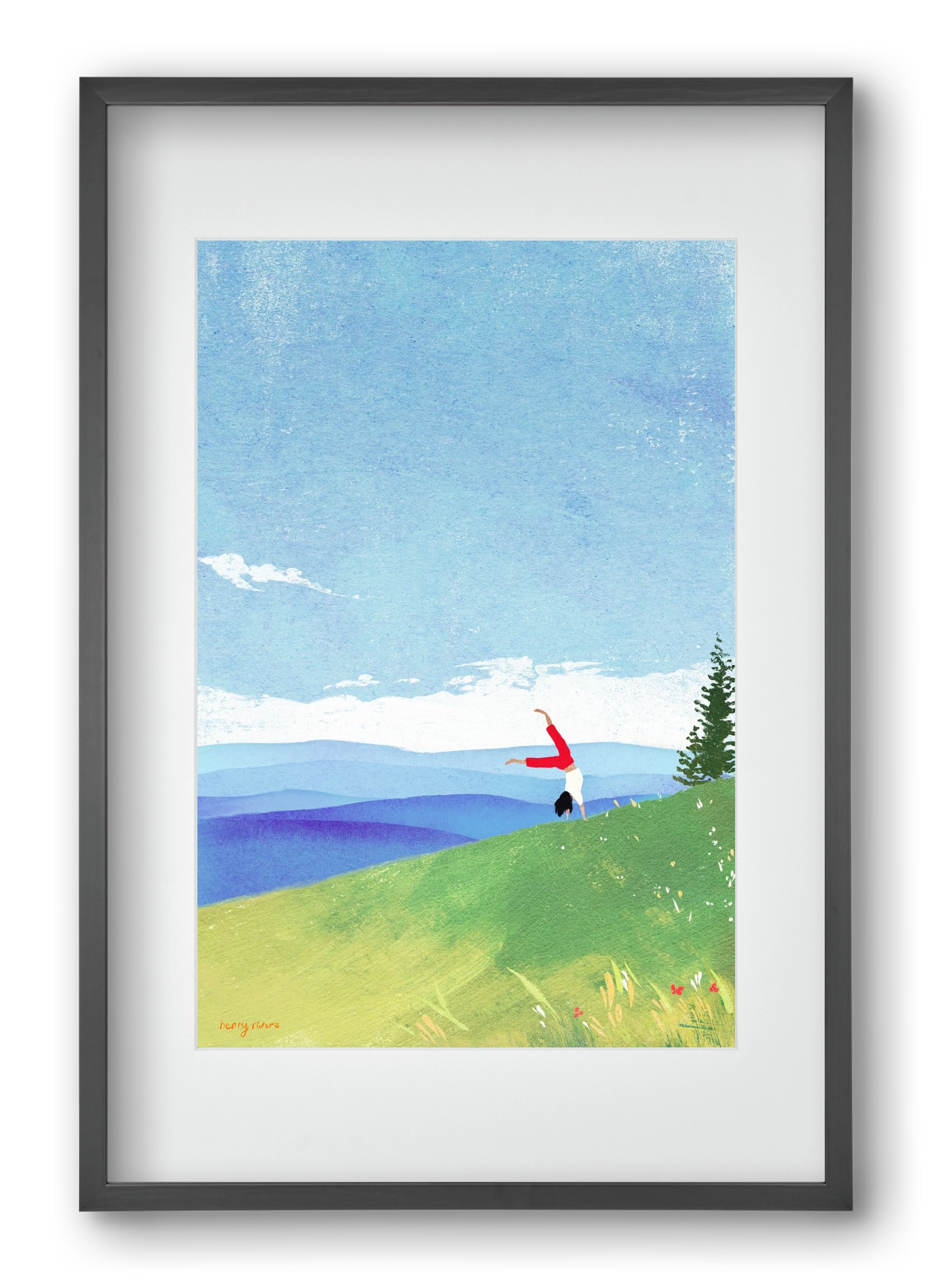 Cartwheel, 40x60 cm (30x45 cm), Fekete keret, paszpartuval