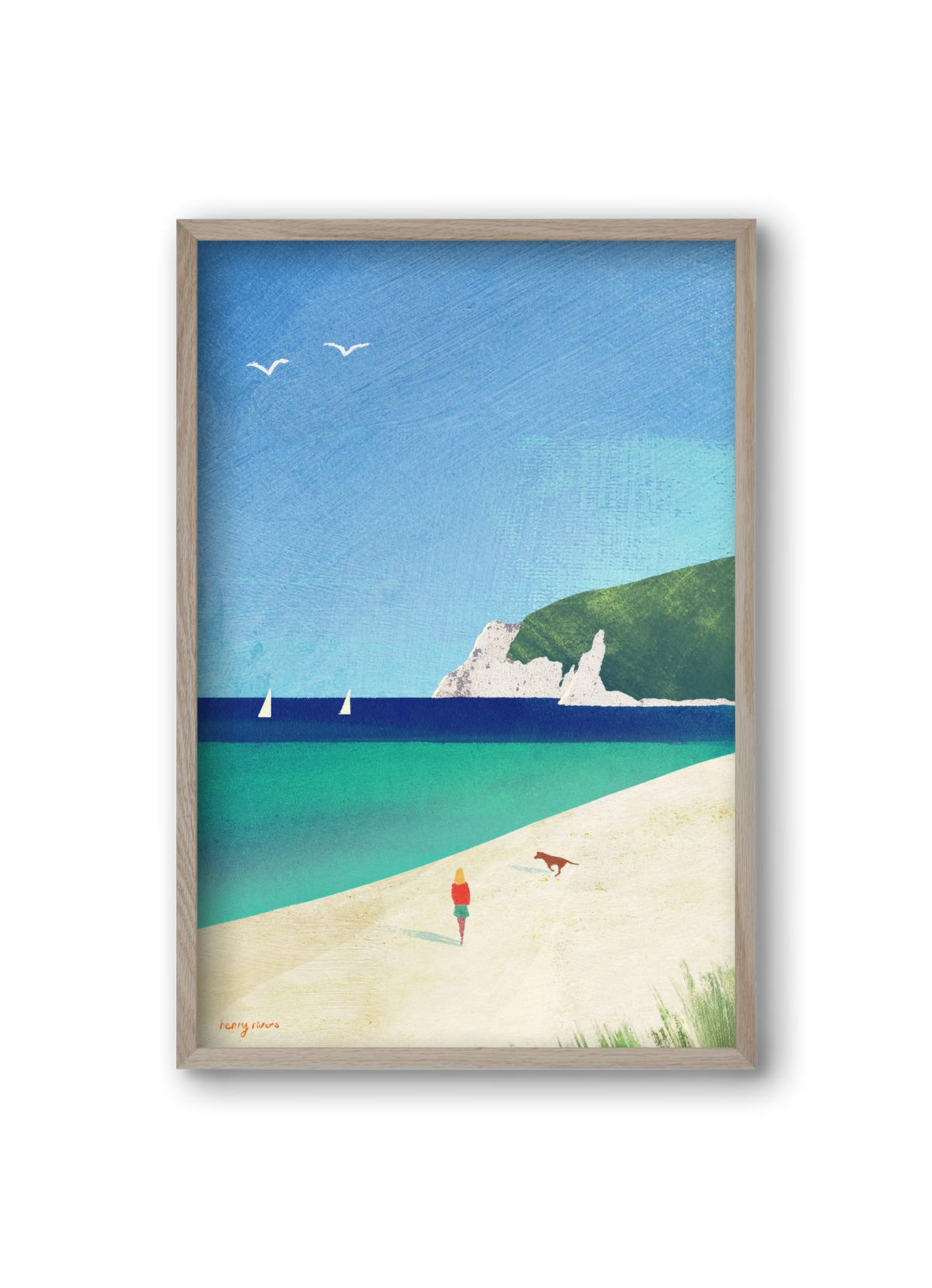 Beach girl IV, 20x30 cm (20x30 cm), Tölgy keret