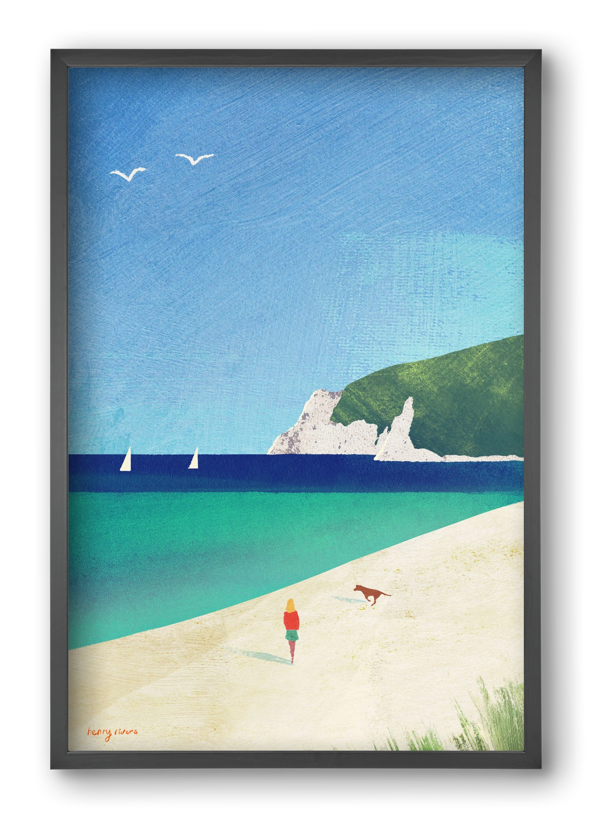 Beach girl IV, 40x60 cm (40x60 cm), Fekete keret