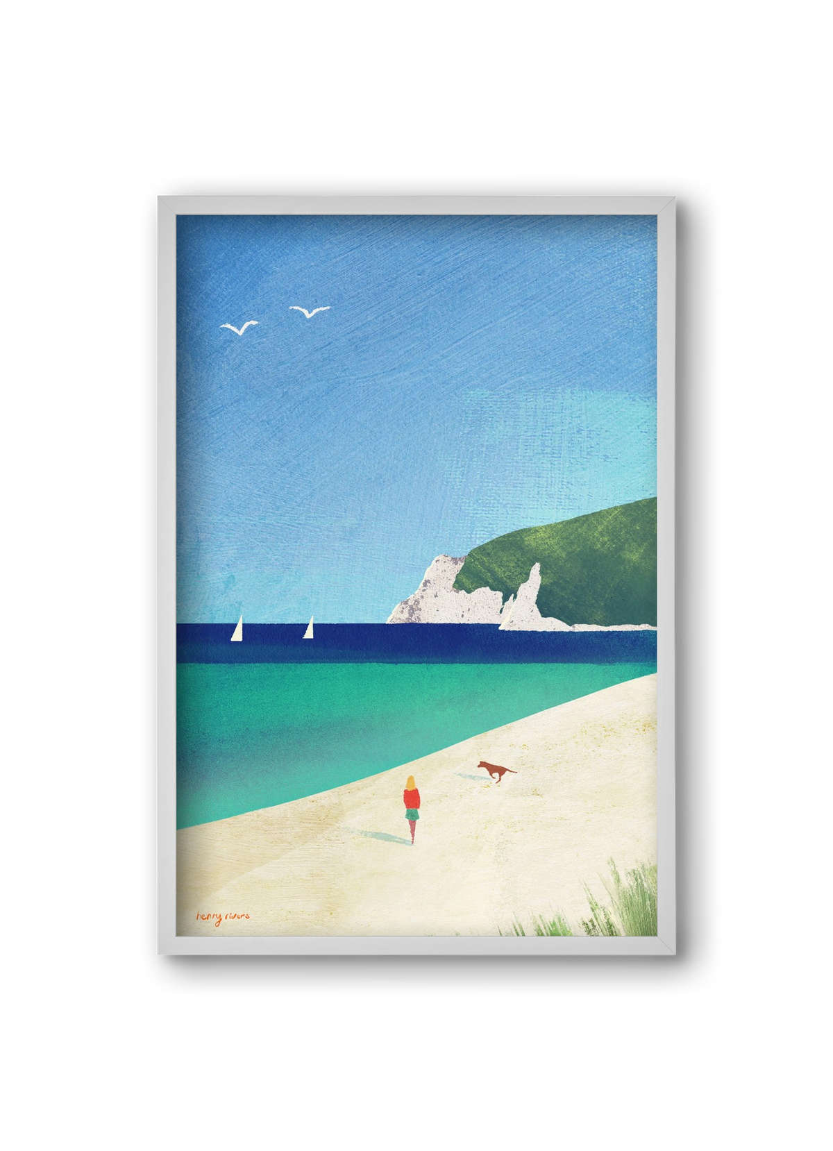 Beach girl IV, 20x30 cm (20x30 cm), Fehér keret