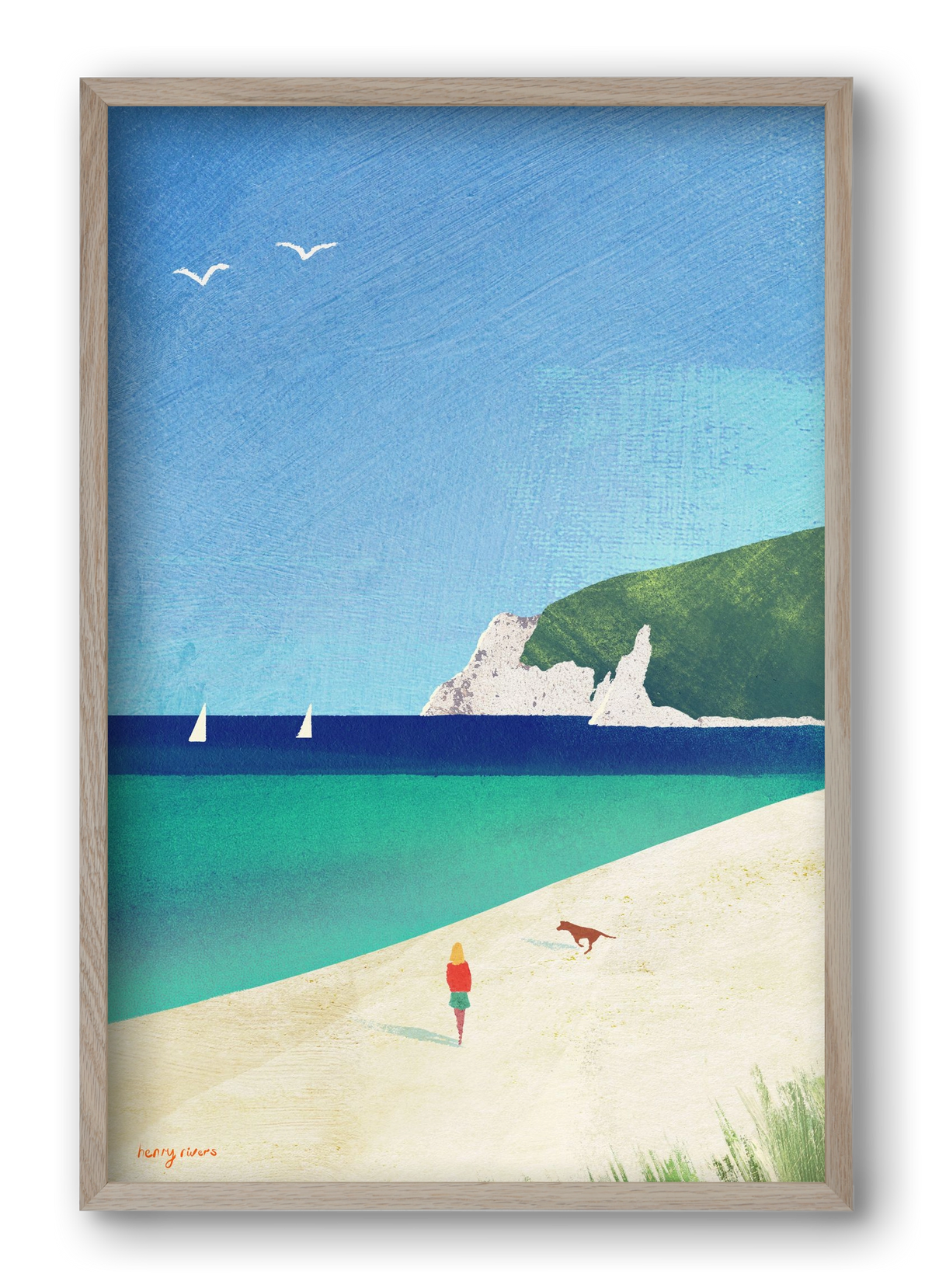 Beach girl IV, 40x60 cm (40x60 cm), Tölgy keret