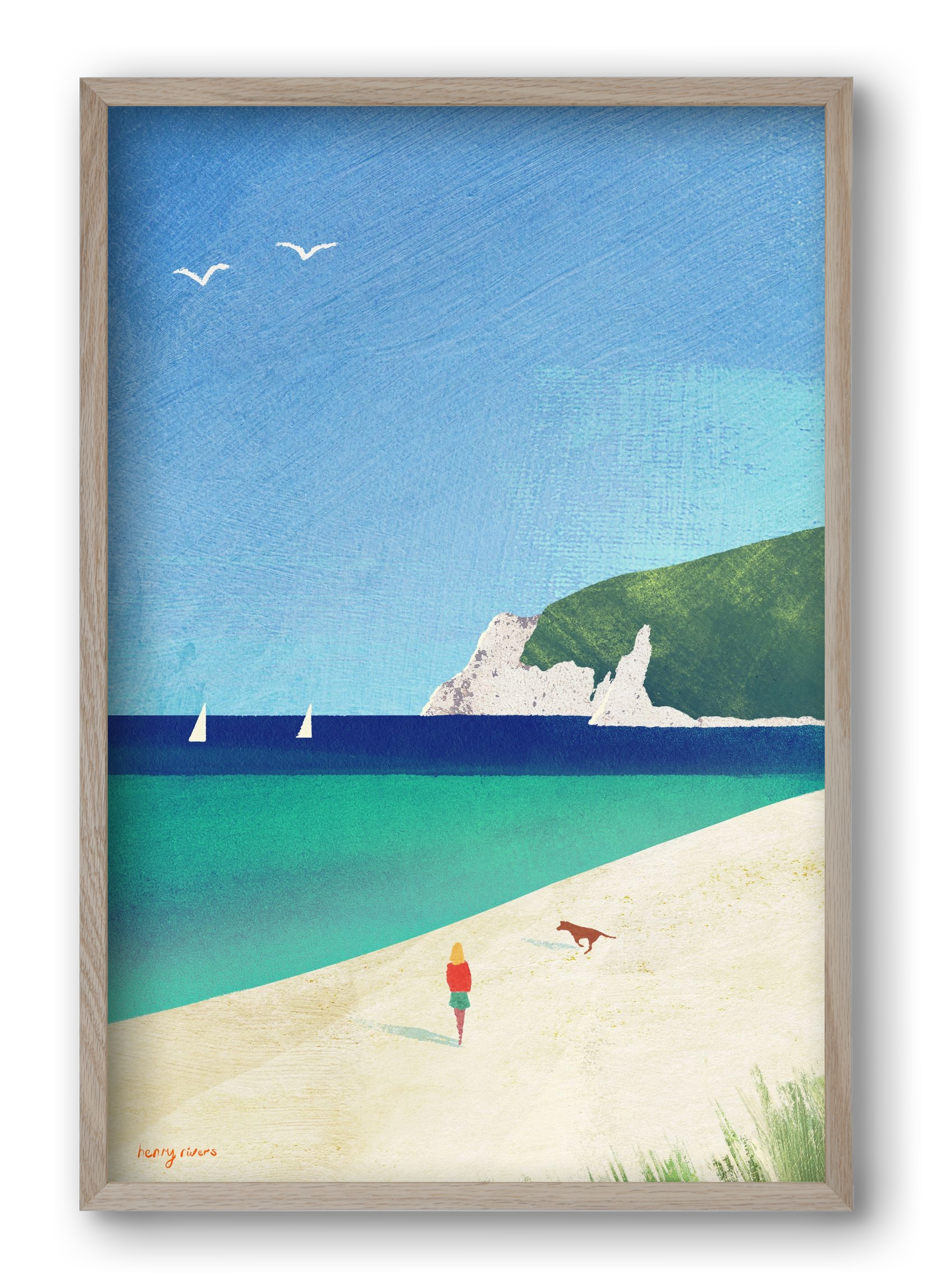 Beach girl IV, 40x60 cm (40x60 cm), Tölgy keret