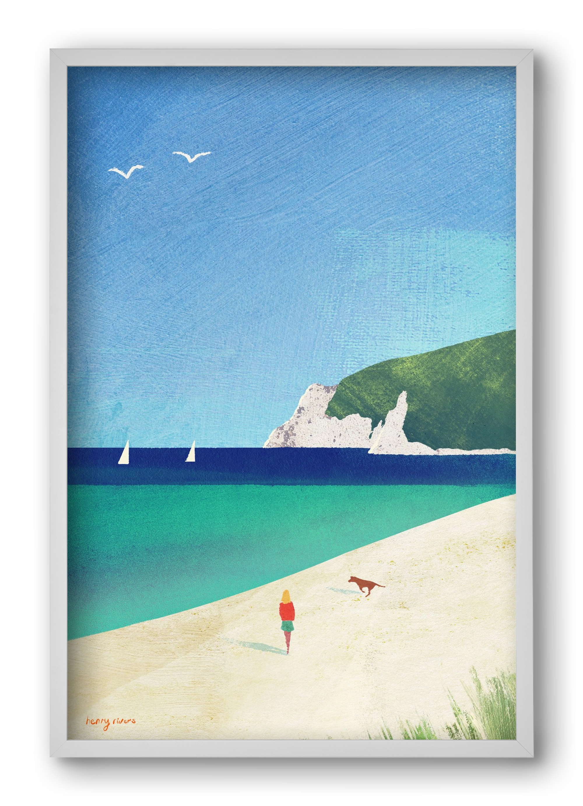 Beach girl IV, 40x60 cm (40x60 cm), Fehér keret