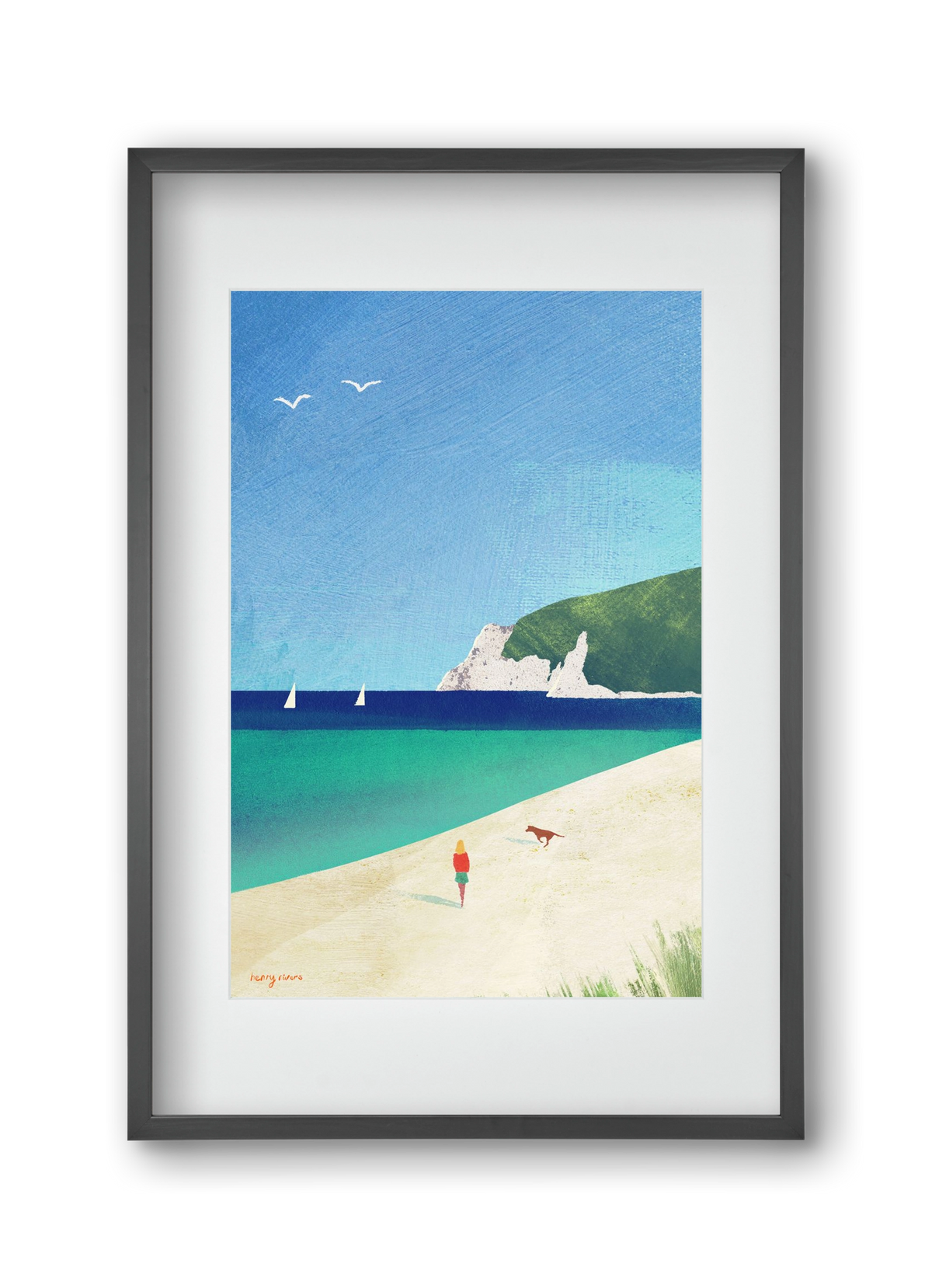 Beach girl IV, 30x45 cm (20x30 cm), Fekete keret, paszpartuval