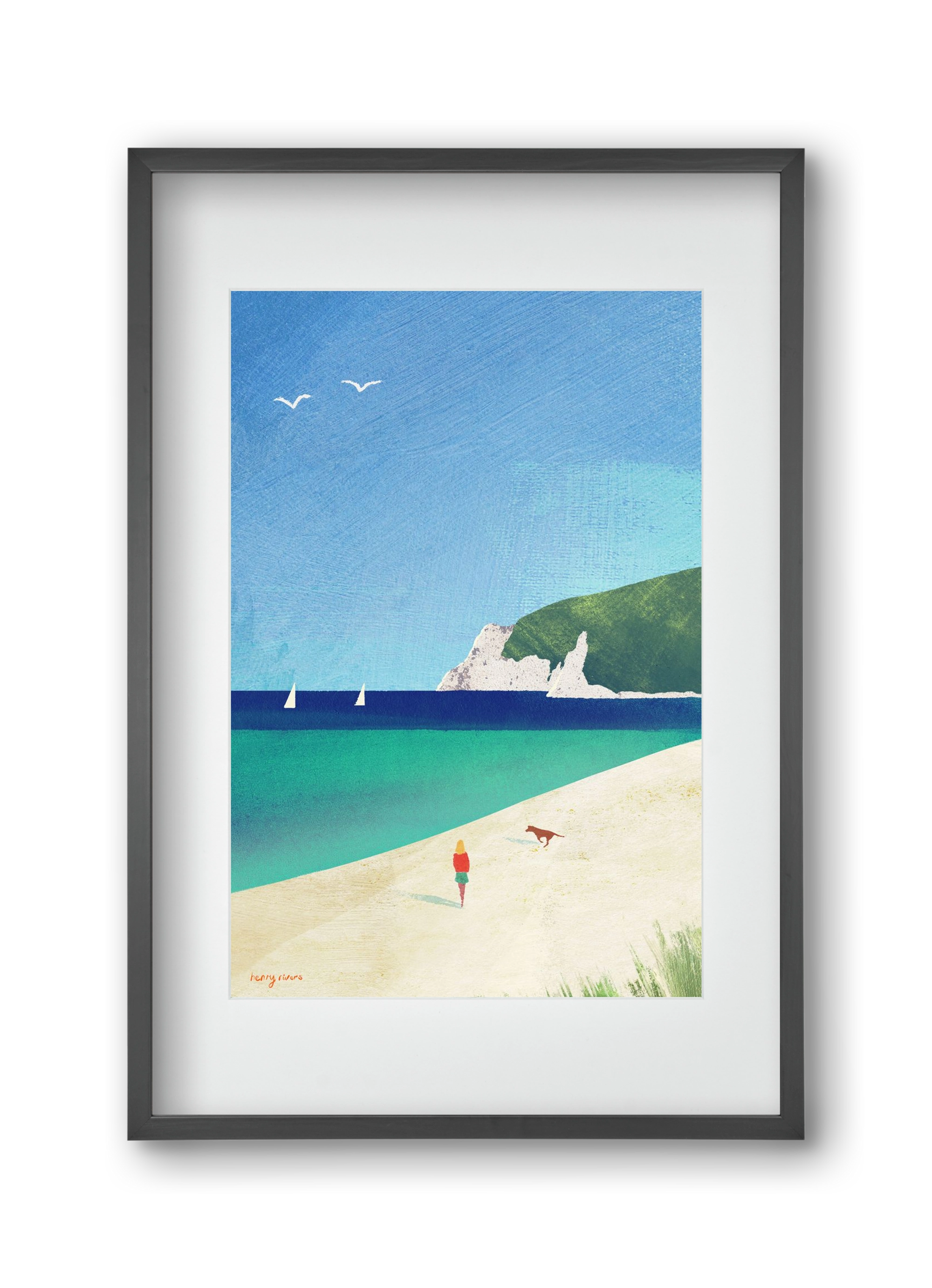 Beach girl IV, 30x45 cm (20x30 cm), Fekete keret, paszpartuval