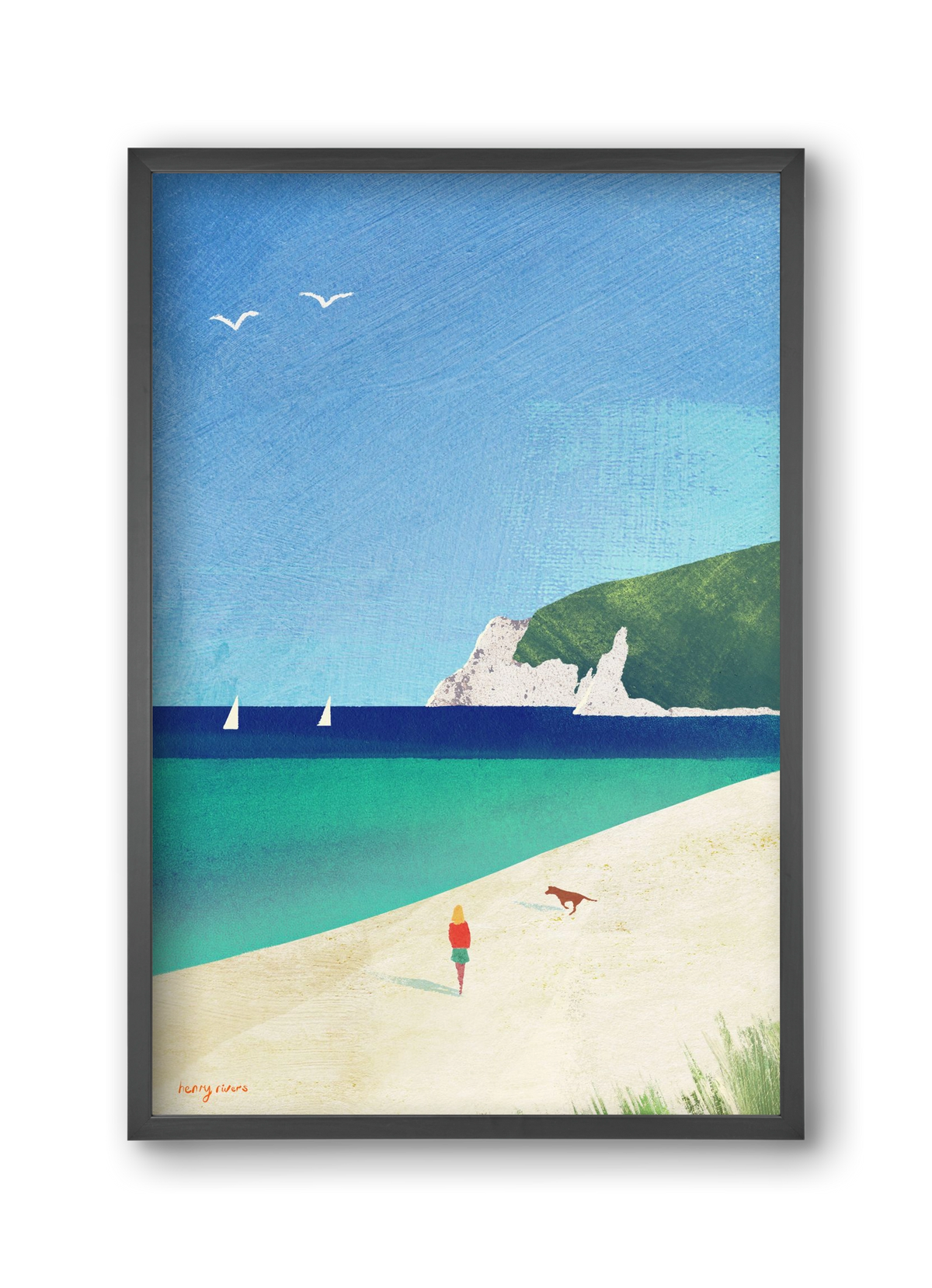 Beach girl IV, 30x45 cm (30x45 cm), Fekete keret