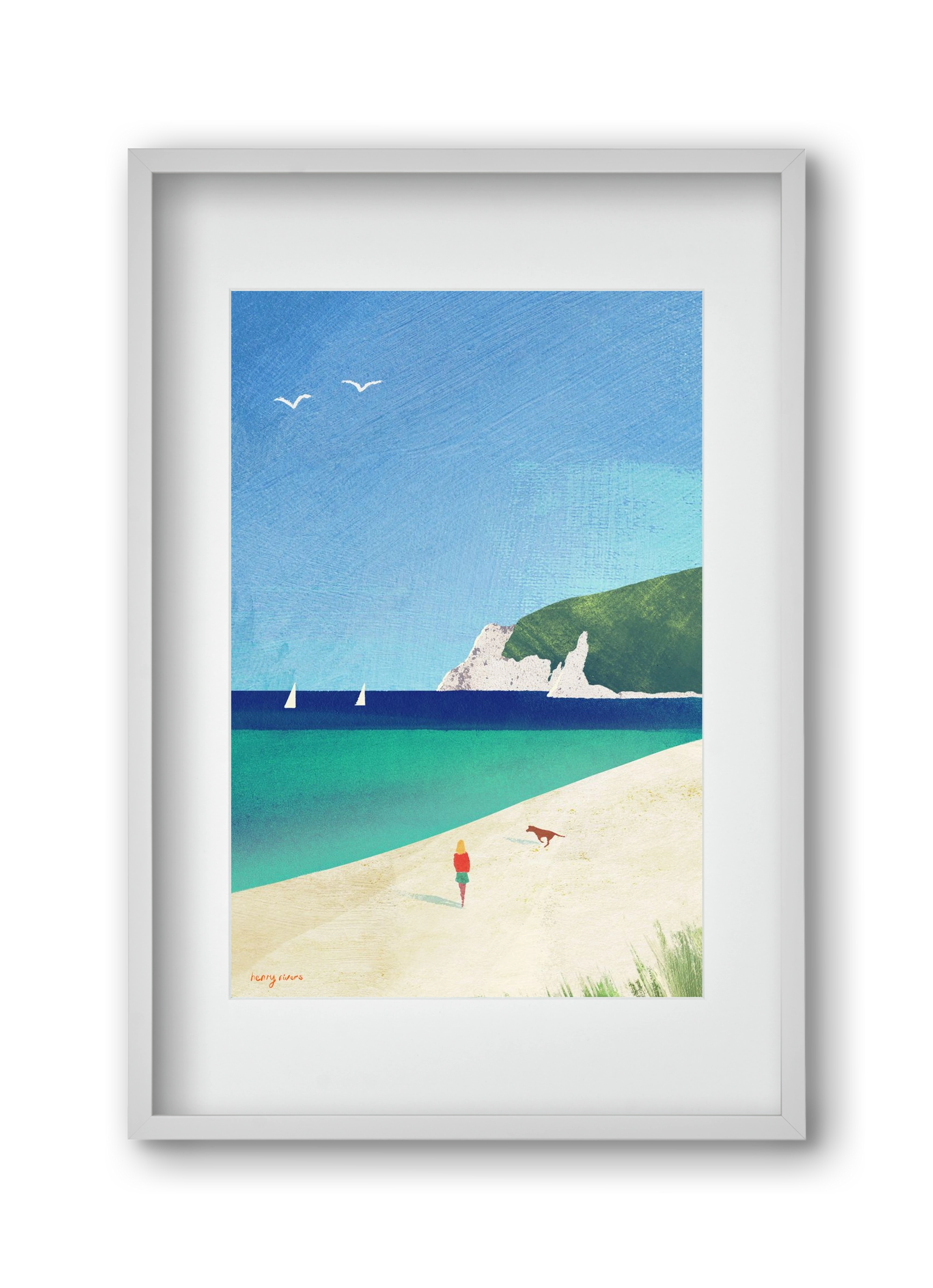 Beach girl IV, 30x45 cm (20x30 cm), Fehér keret, paszpartuval