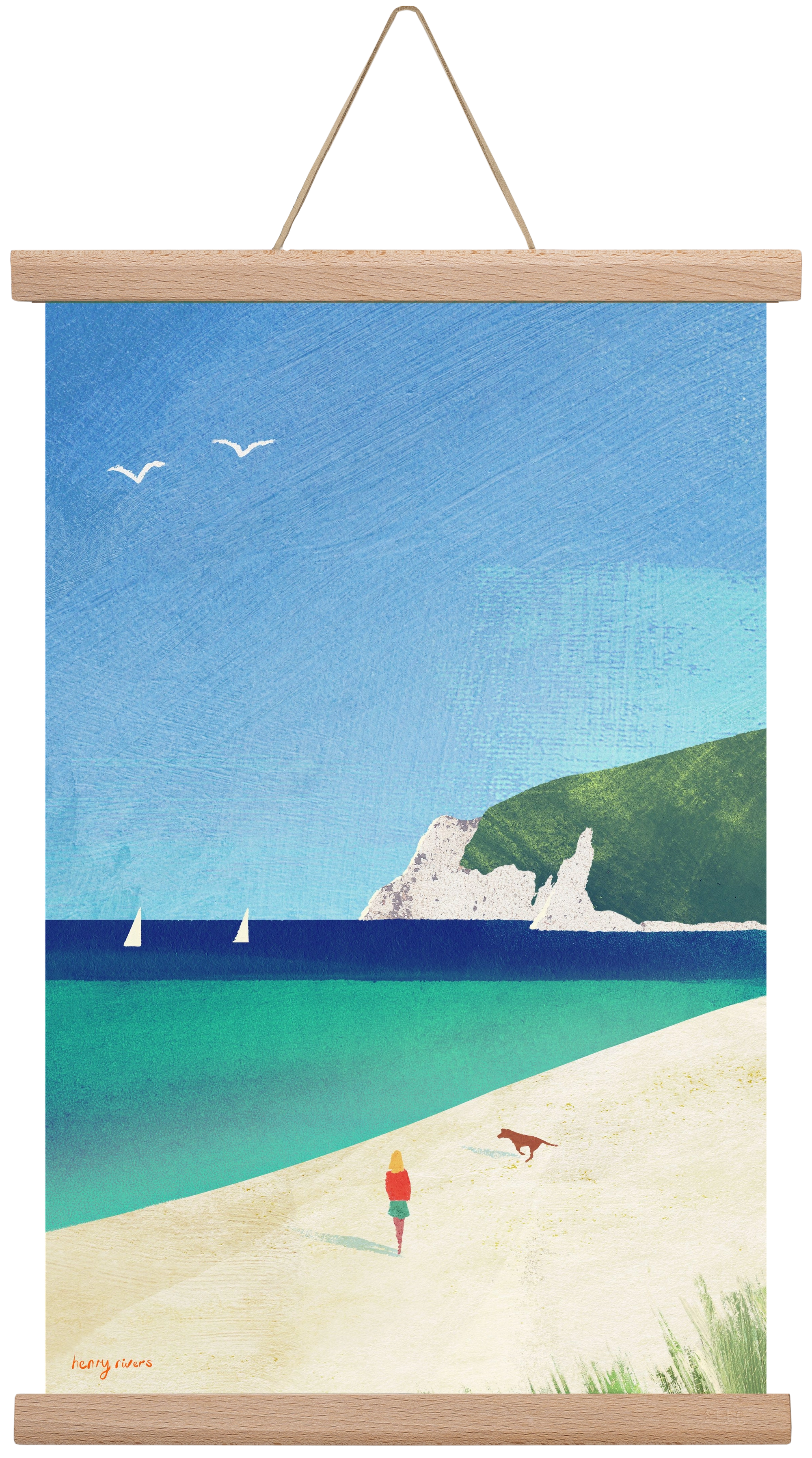 Beach girl IV, 30x45 cm (30x45 cm), Tölgy akasztó