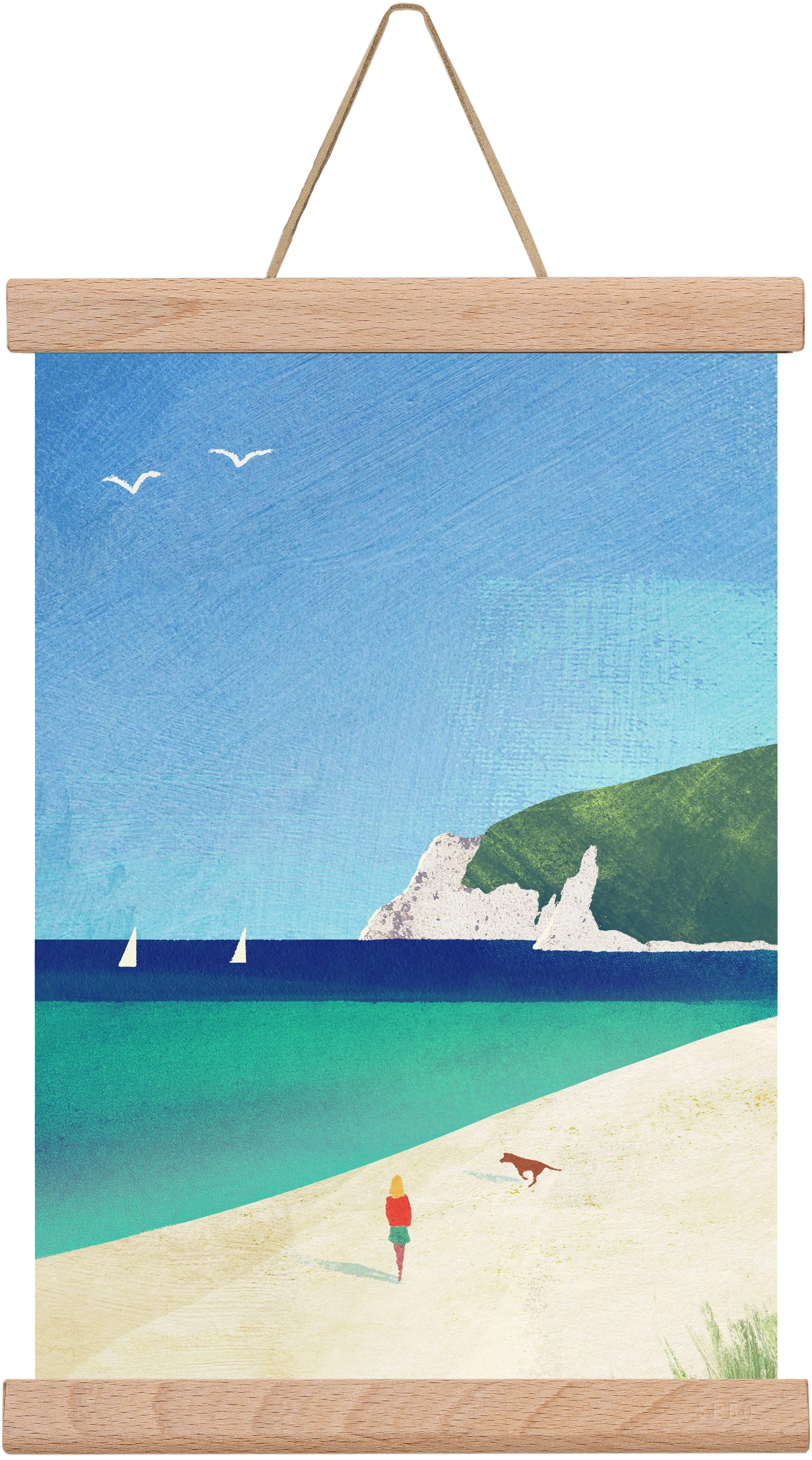 Beach girl IV, 20x30 cm (20x30 cm), Tölgy akasztó