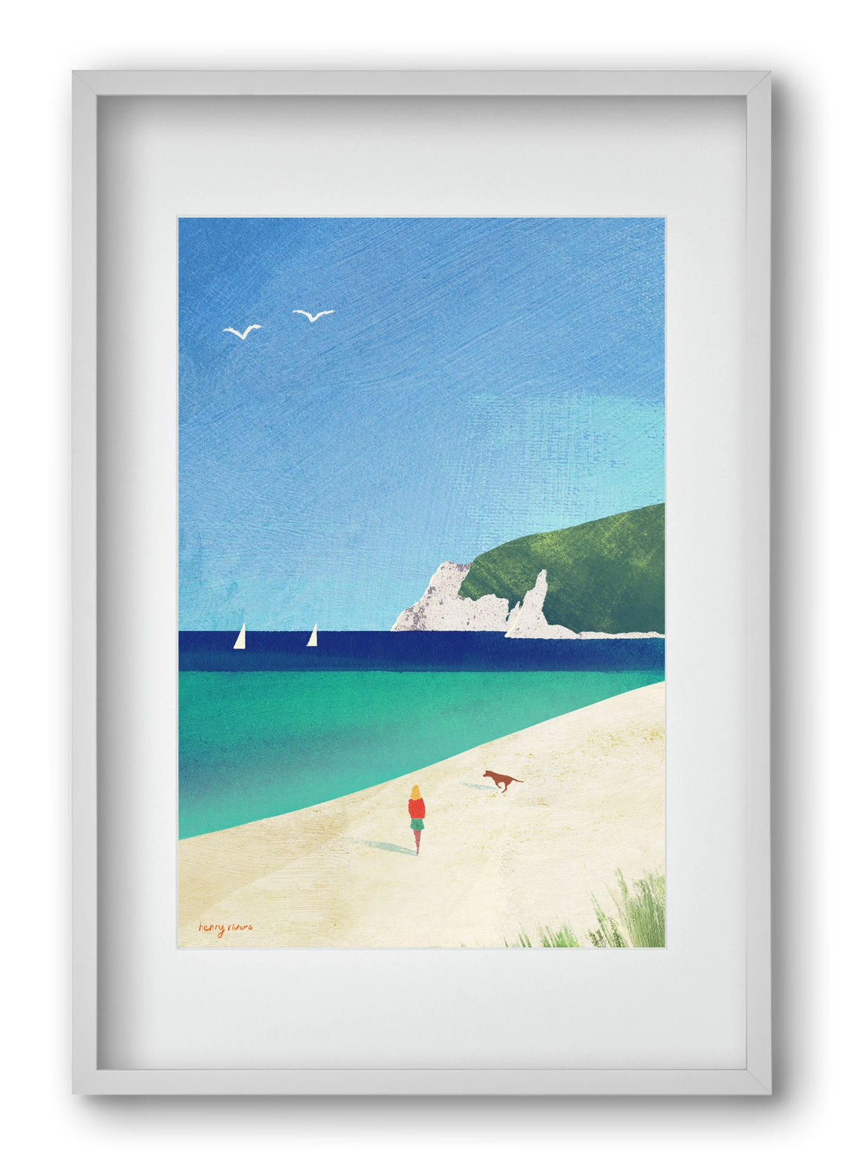 Beach girl IV, 40x60 cm (30x45 cm), Fehér keret, paszpartuval