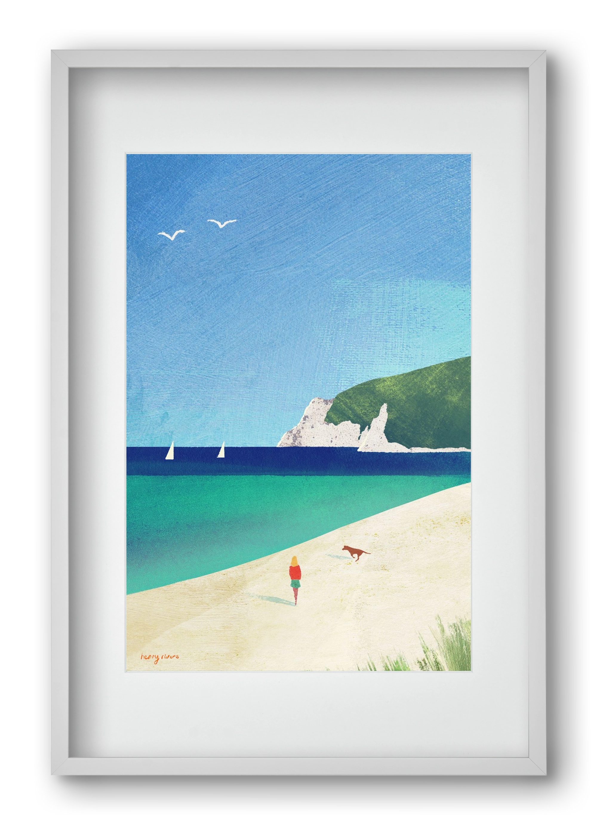 Beach girl IV, 40x60 cm (30x45 cm), Fehér keret, paszpartuval