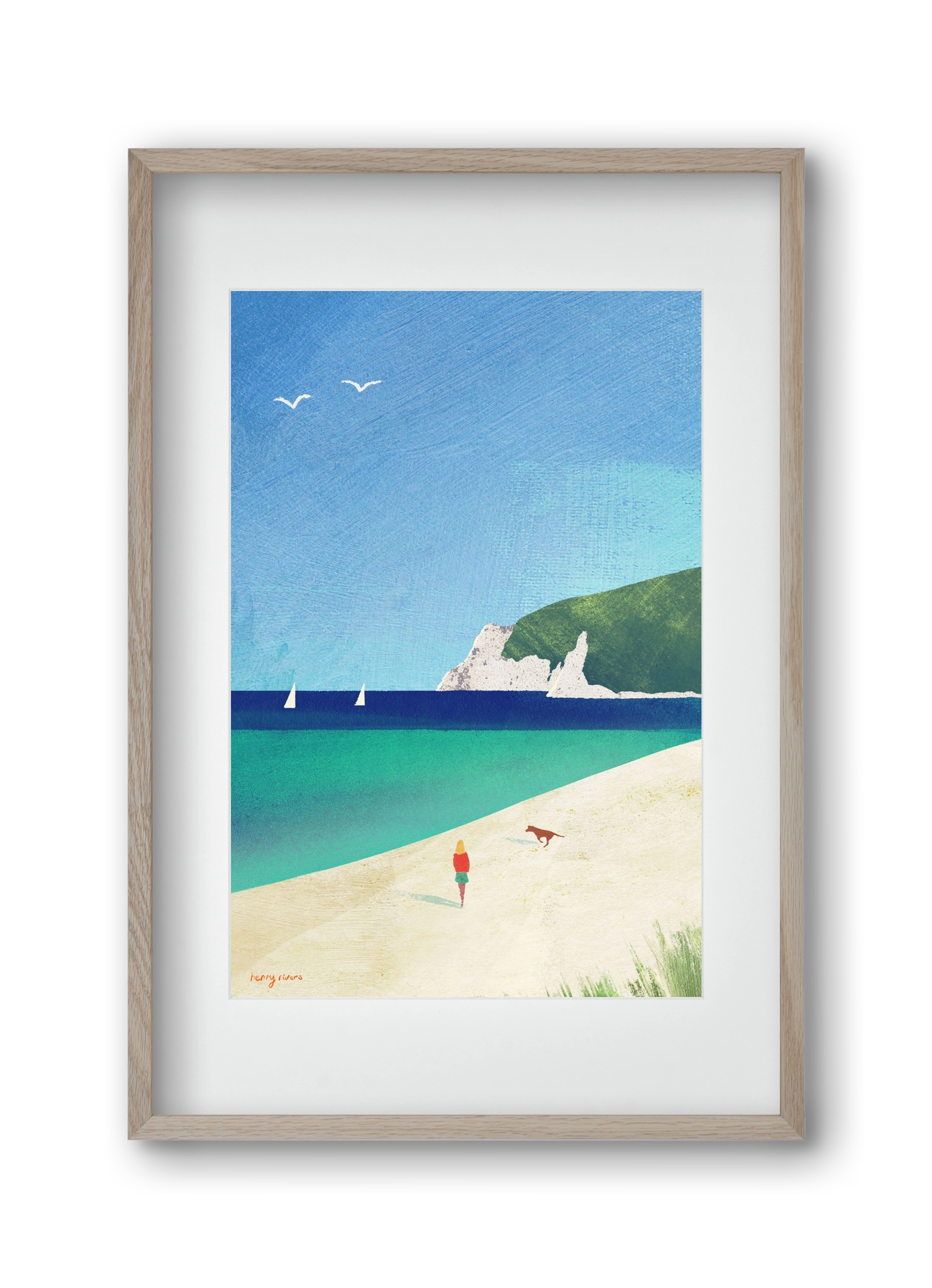 Beach girl IV, 30x45 cm (20x30 cm), Tölgy keret, paszpartuval