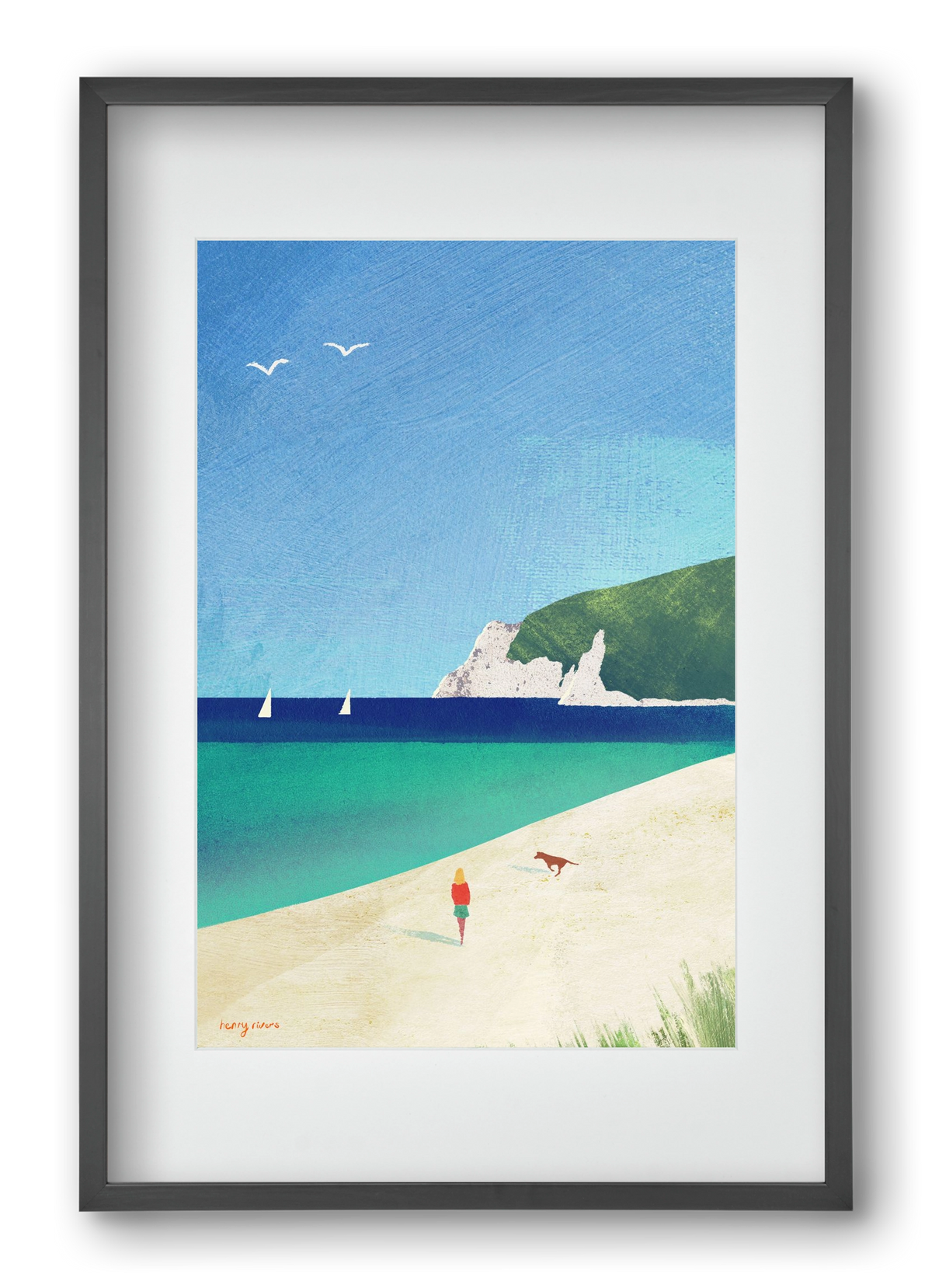 Beach girl IV, 40x60 cm (30x45 cm), Fekete keret, paszpartuval