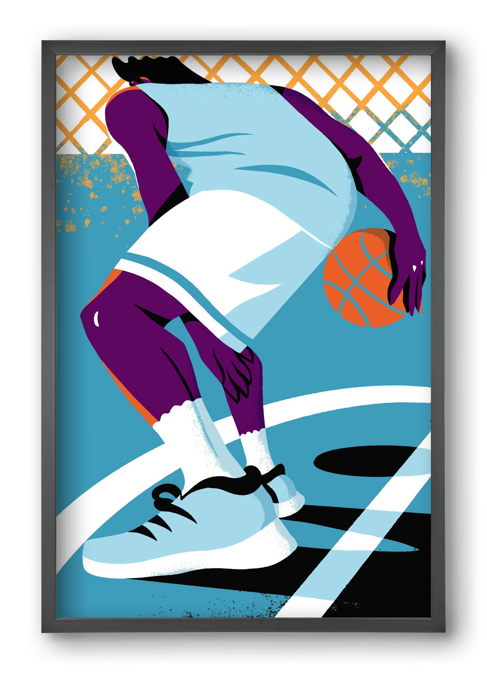 Basketball, 40x60 cm (40x60 cm), Fekete keret