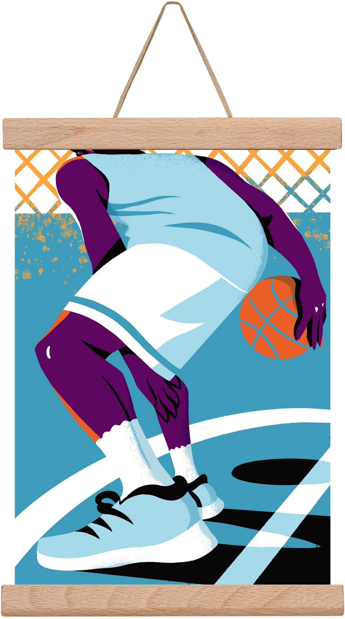 Basketball, 20x30 cm (20x30 cm), Tölgy akasztó