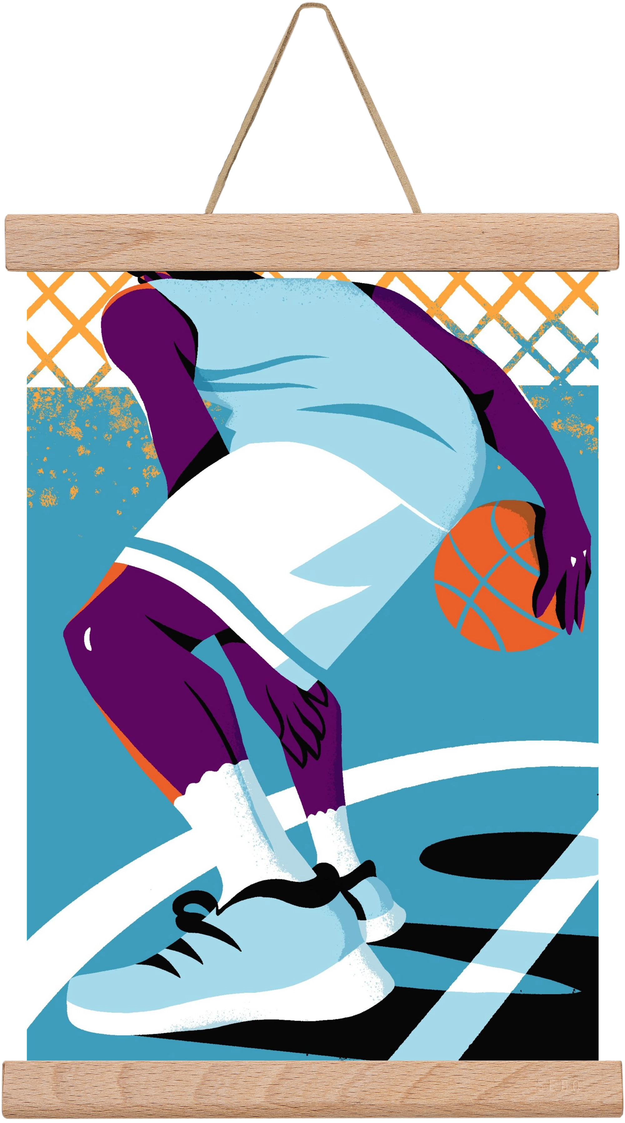 Basketball, 20x30 cm (20x30 cm), Tölgy akasztó