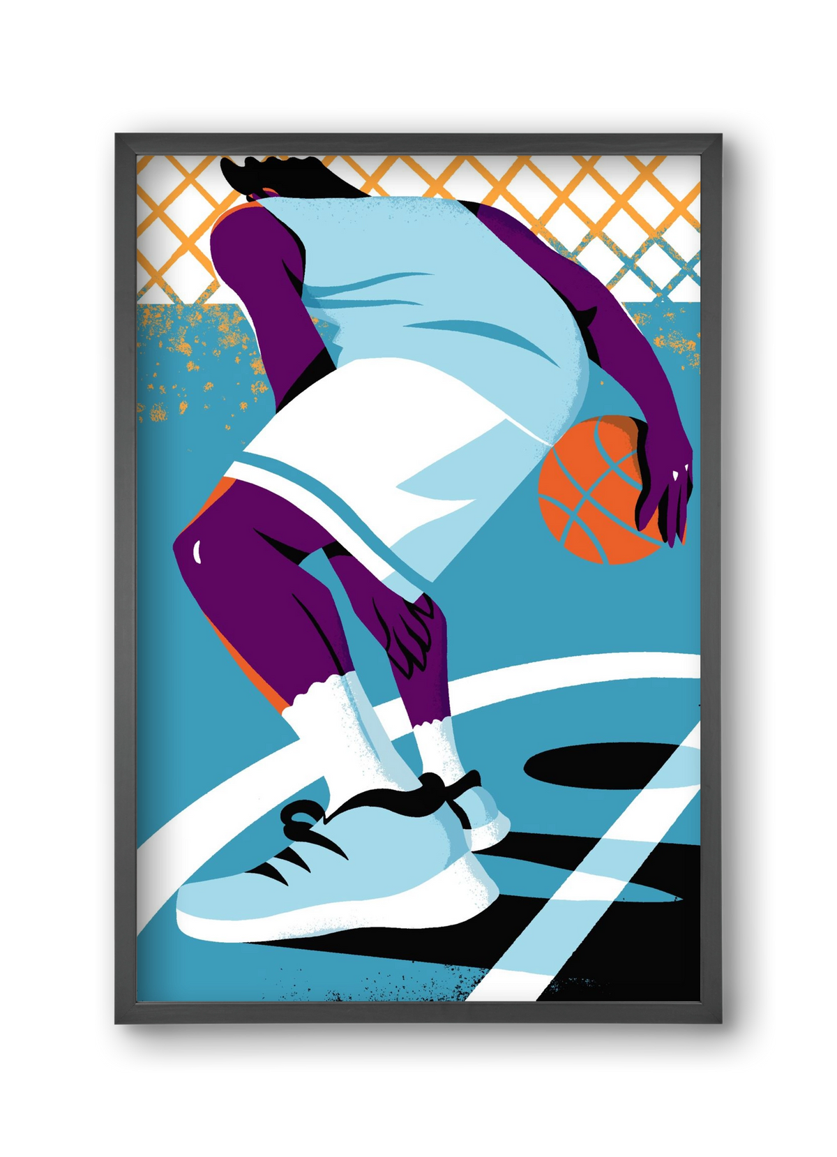 Basketball, 30x45 cm (30x45 cm), Fekete keret