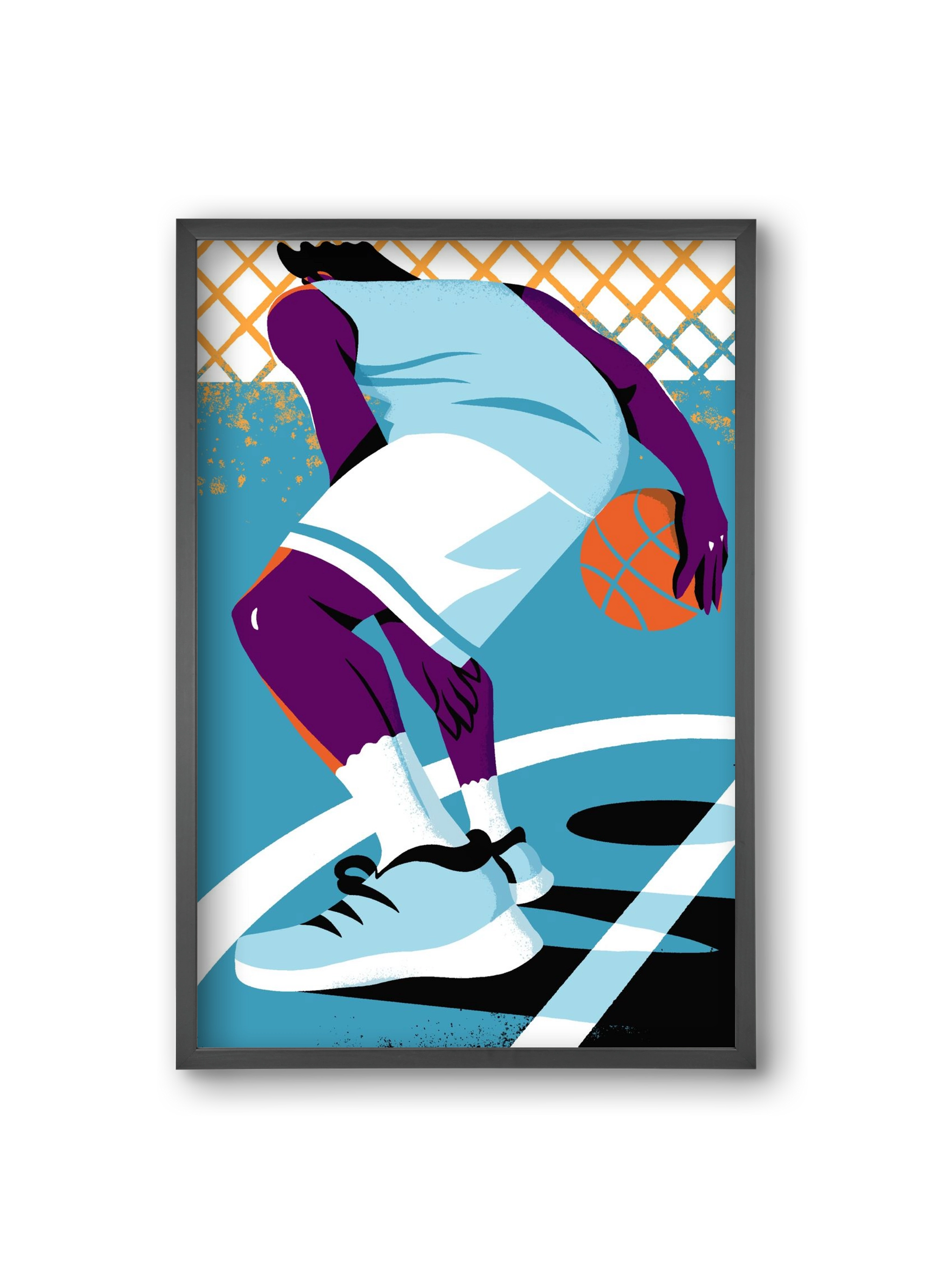 Basketball, 20x30 cm (20x30 cm), Fekete keret