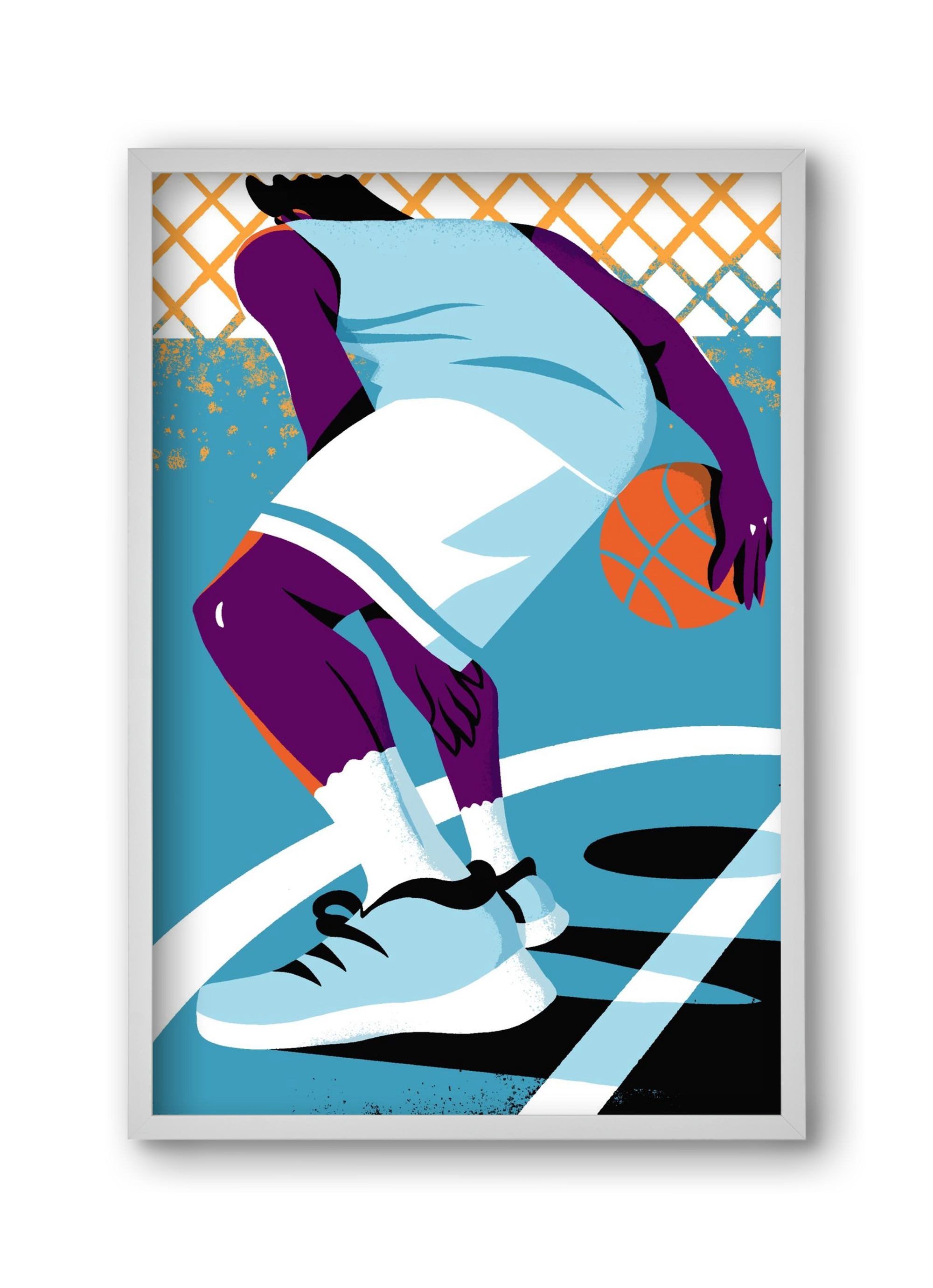 Basketball, 30x45 cm (30x45 cm), Fehér keret