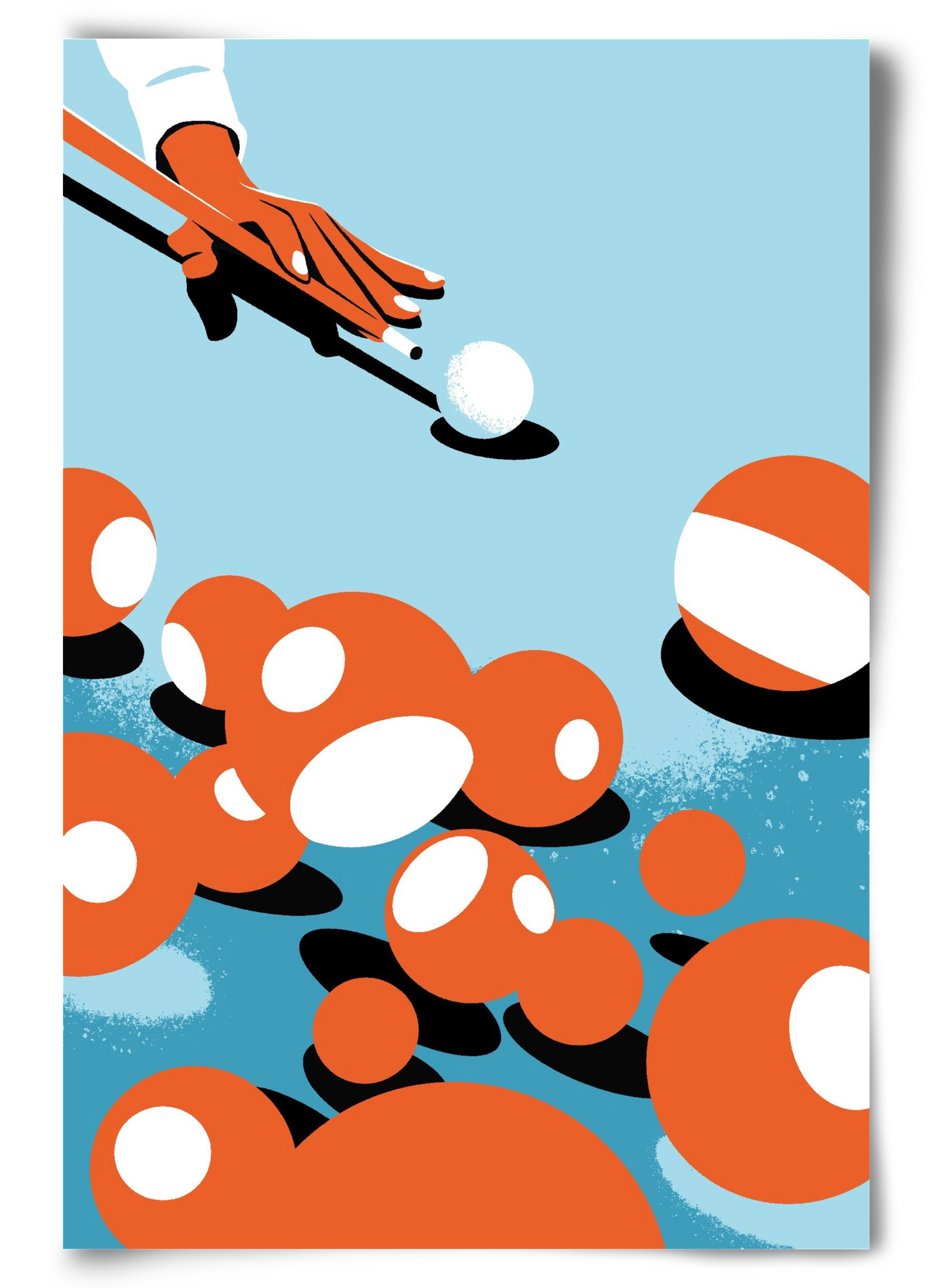 Billiard, 60x90 cm, Keret nélkül