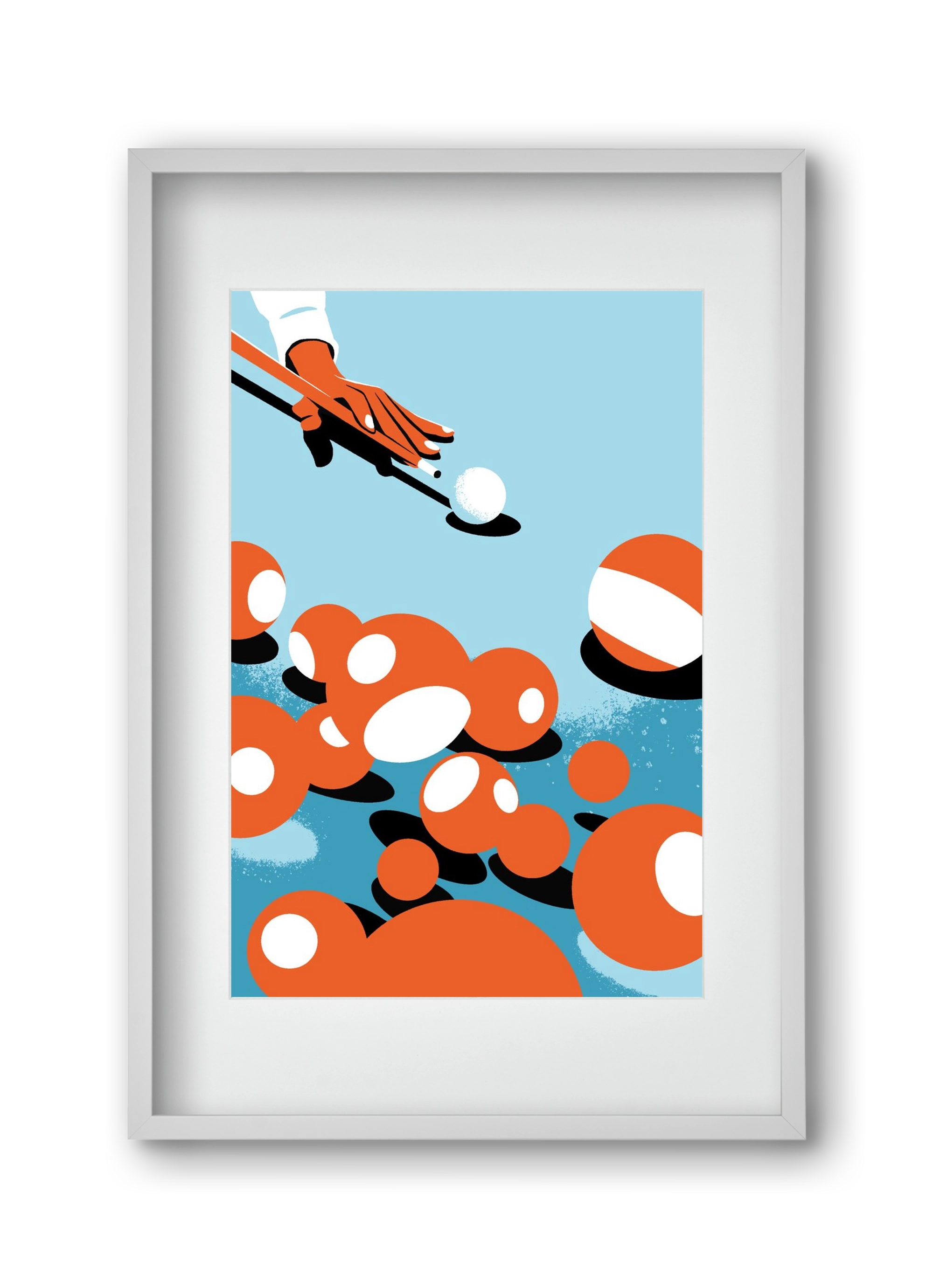 Billiard, 30x45 cm (20x30 cm), Fehér keret, paszpartuval