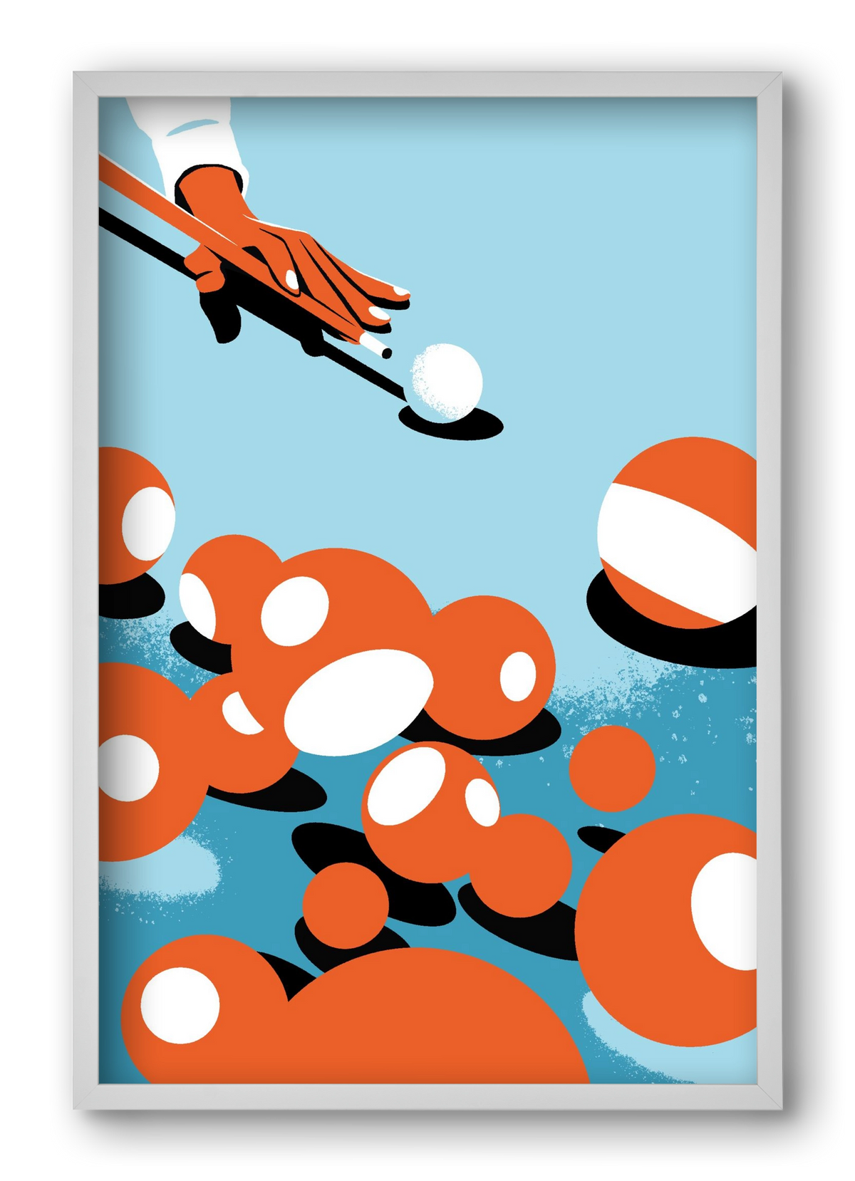 Billiard, 40x60 cm (40x60 cm), Fehér keret