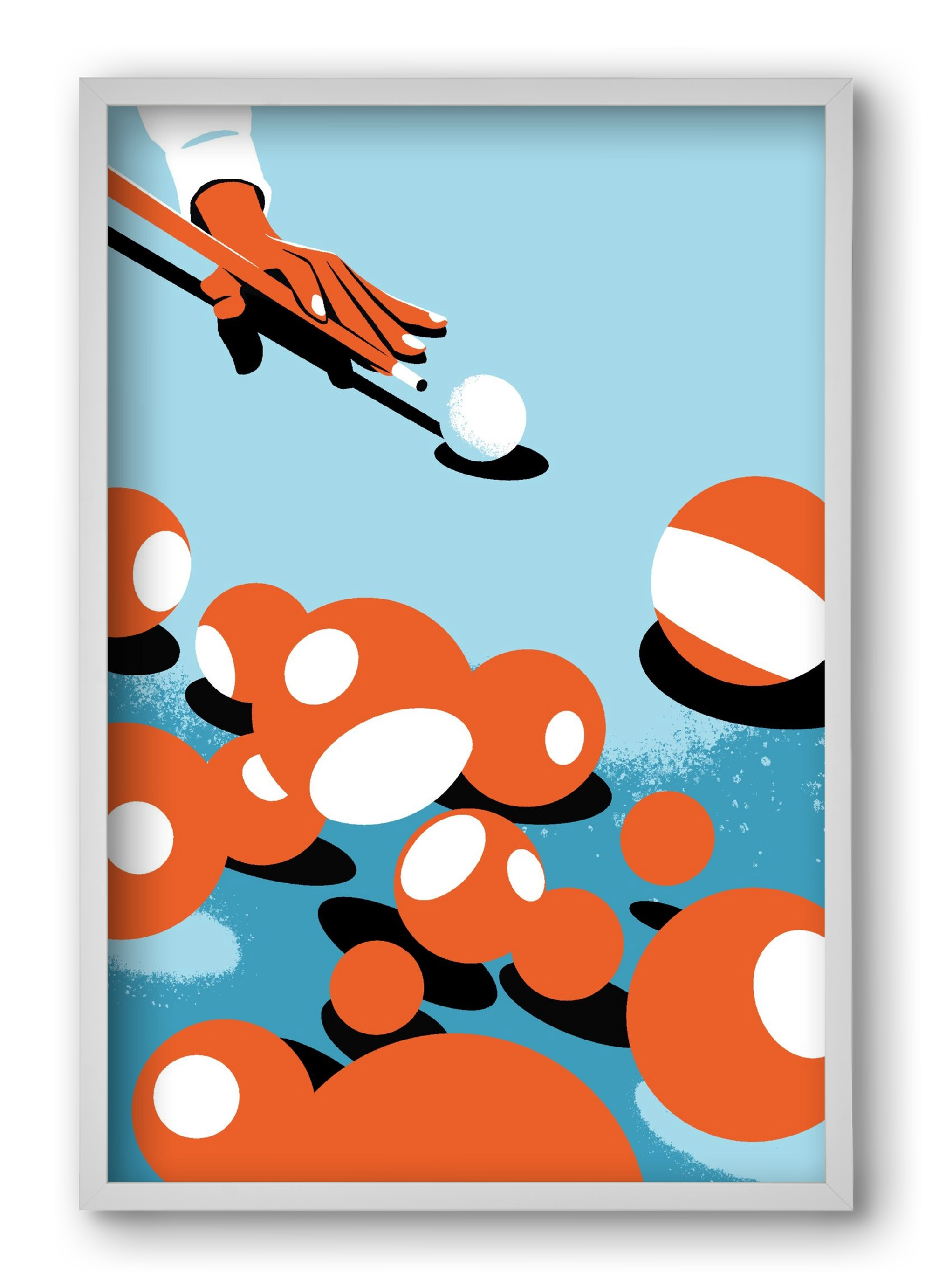 Billiard, 40x60 cm (40x60 cm), Fehér keret