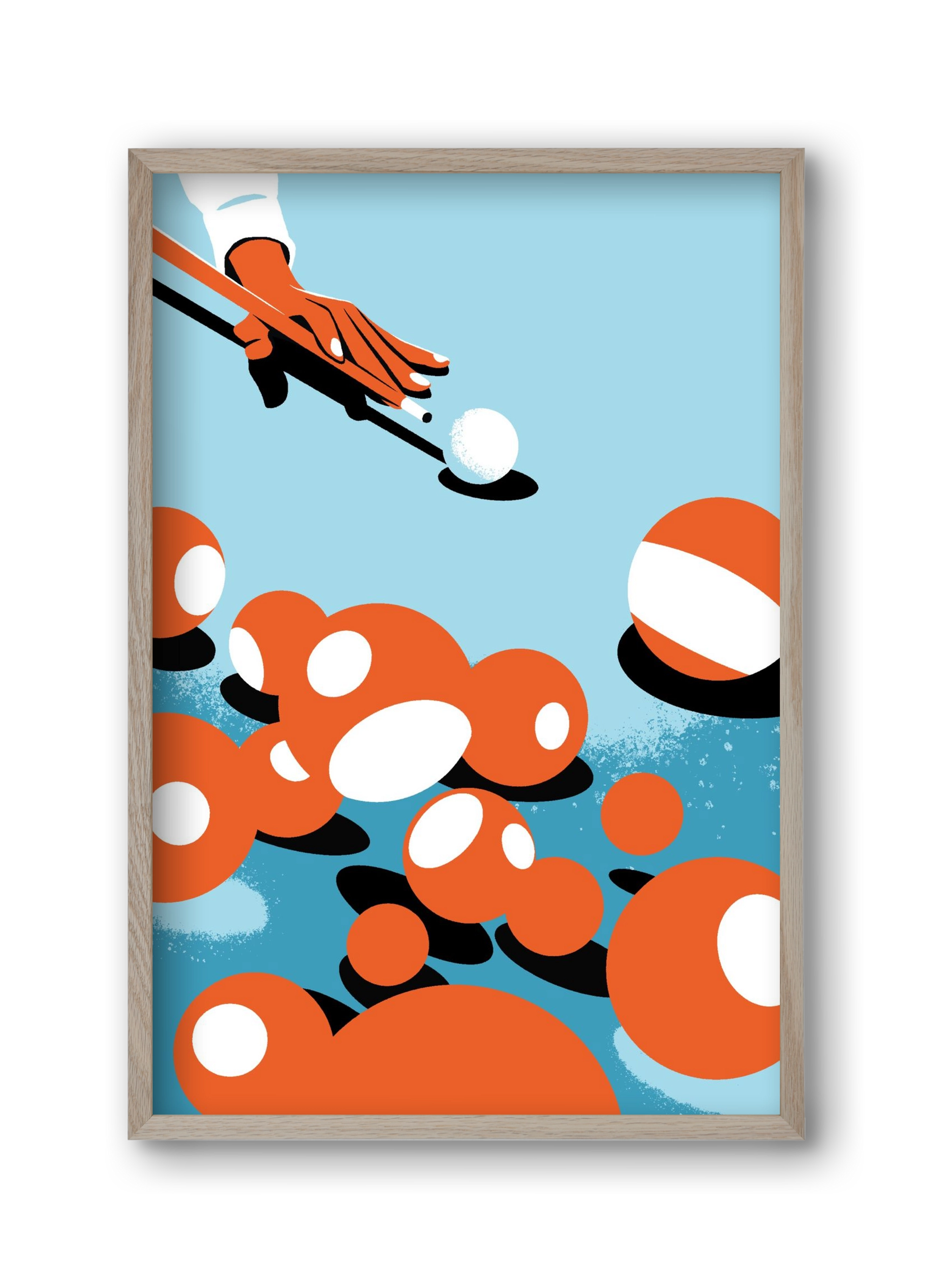 Billiard, 30x45 cm (30x45 cm), Tölgy keret