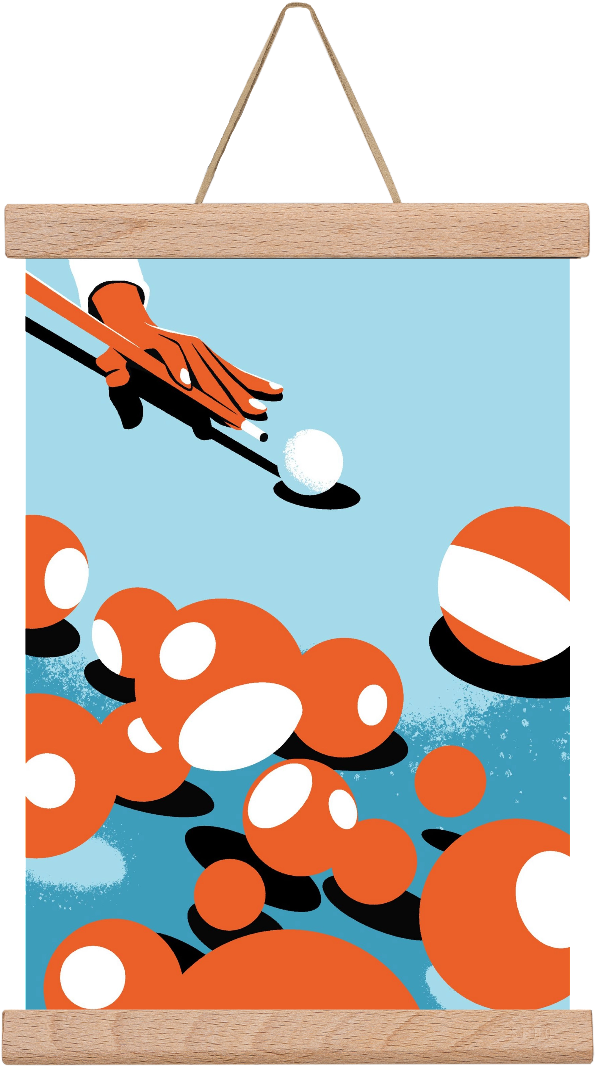 Billiard, 20x30 cm (20x30 cm), Tölgy akasztó