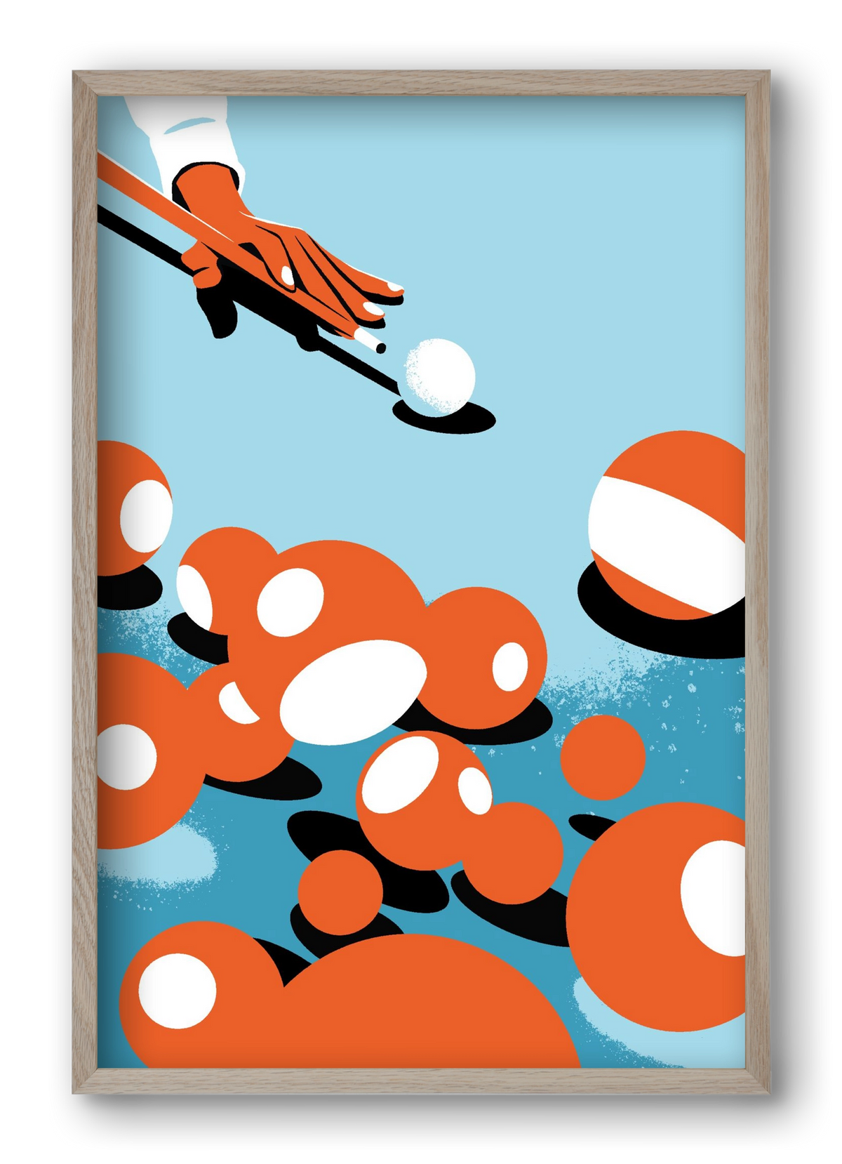 Billiard, 40x60 cm (40x60 cm), Tölgy keret