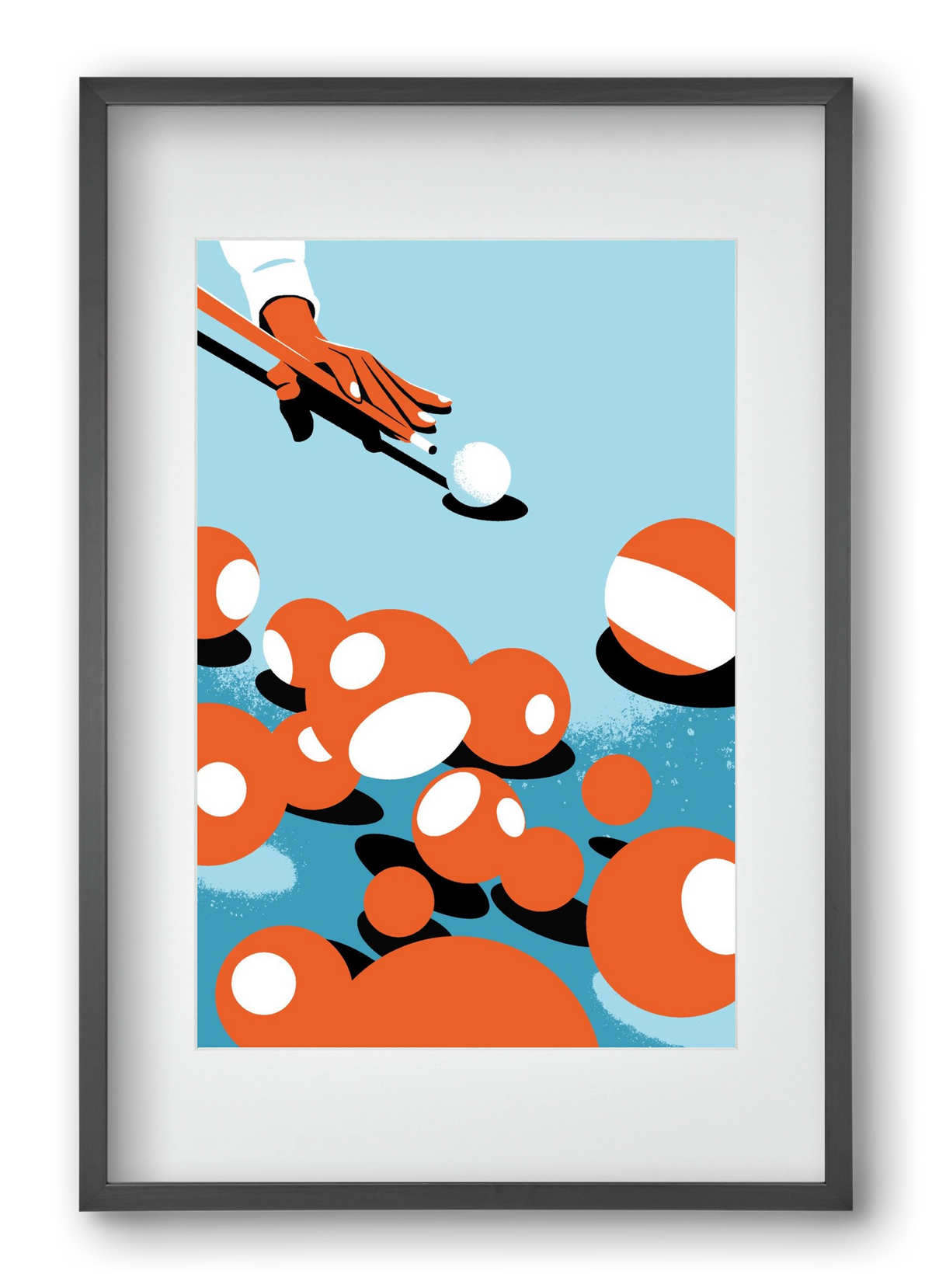 Billiard, 40x60 cm (30x45 cm), Fekete keret, paszpartuval