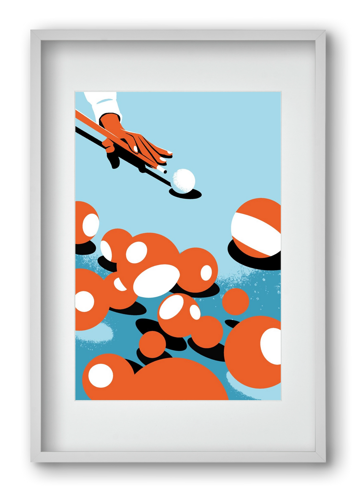 Billiard, 40x60 cm (30x45 cm), Fehér keret, paszpartuval